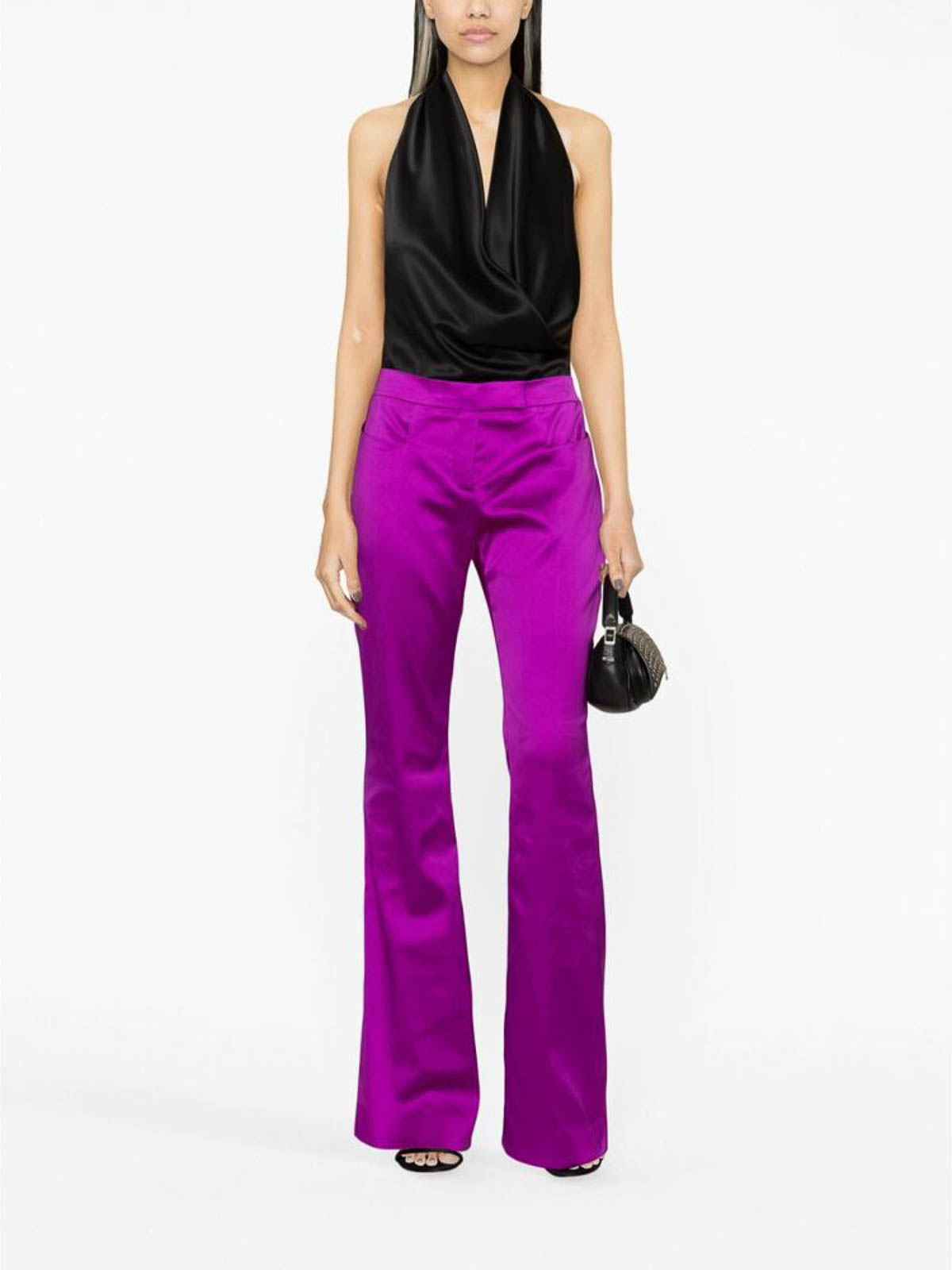 Shop Tom Ford Orchid Purple Flared Trousers