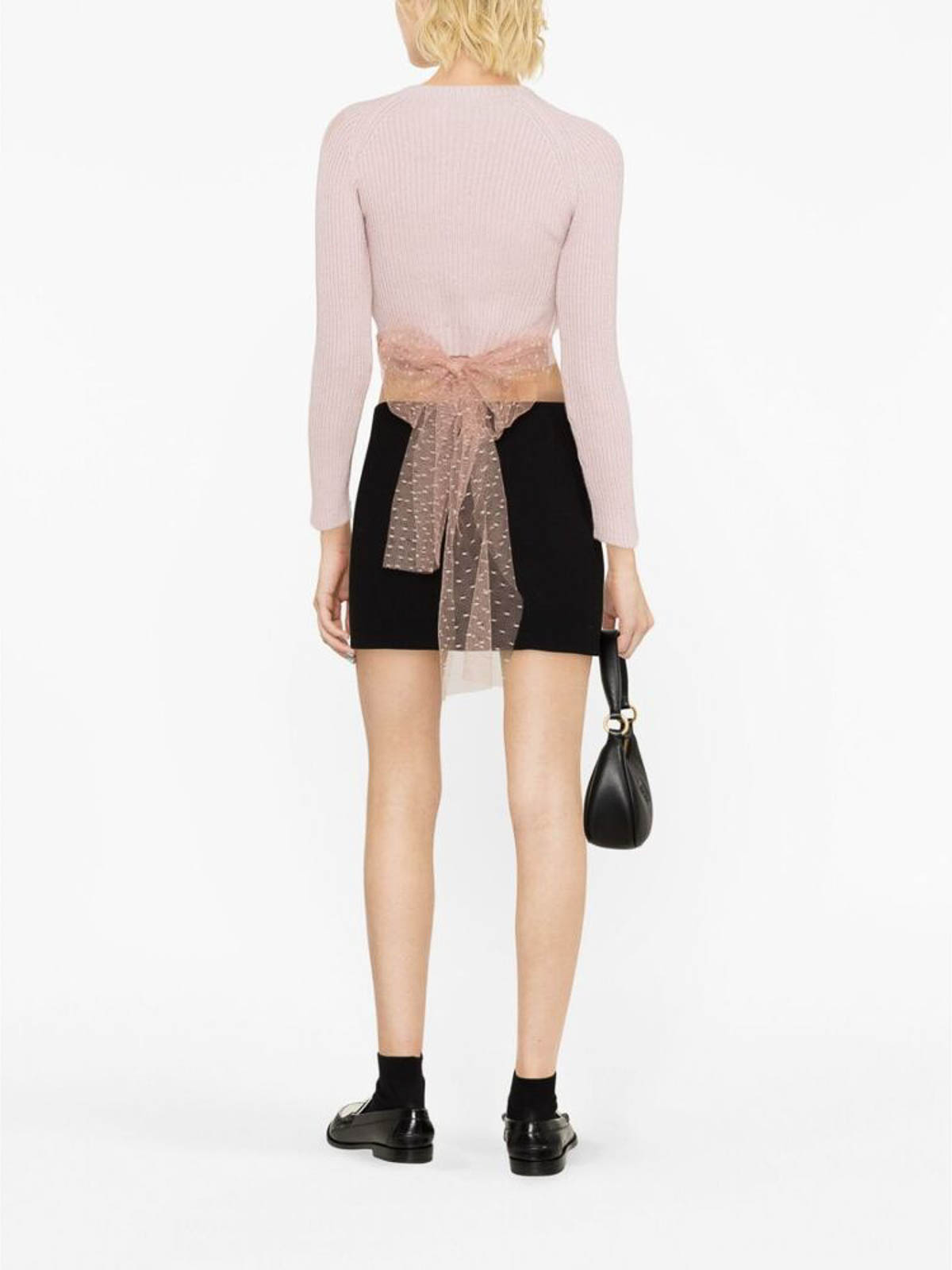 Shop Red Valentino Light Pink Bow-embellished Jumper In Nude & Neutrals