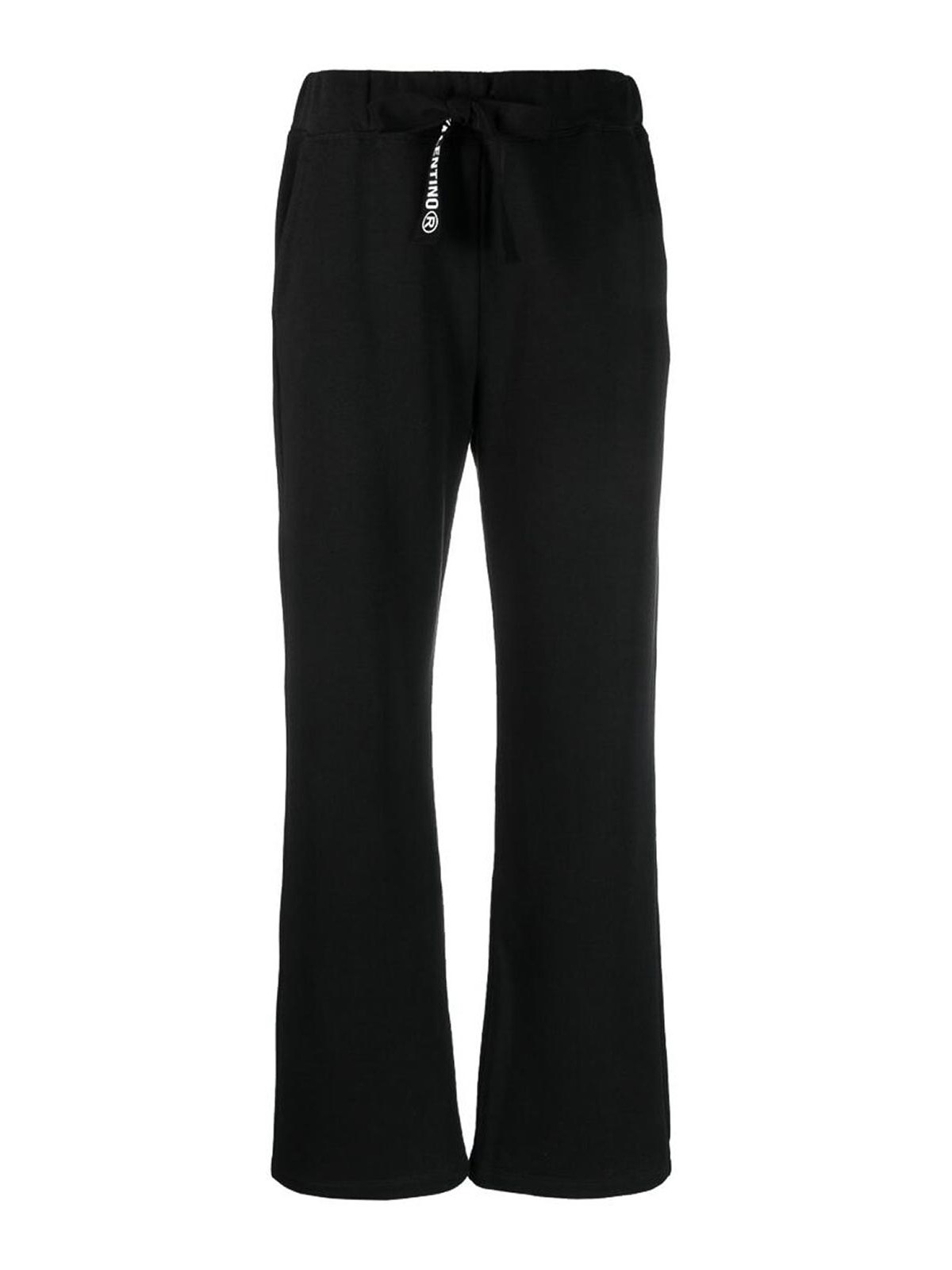 RED VALENTINO BLACK LOGO-TAPE TROUSERS