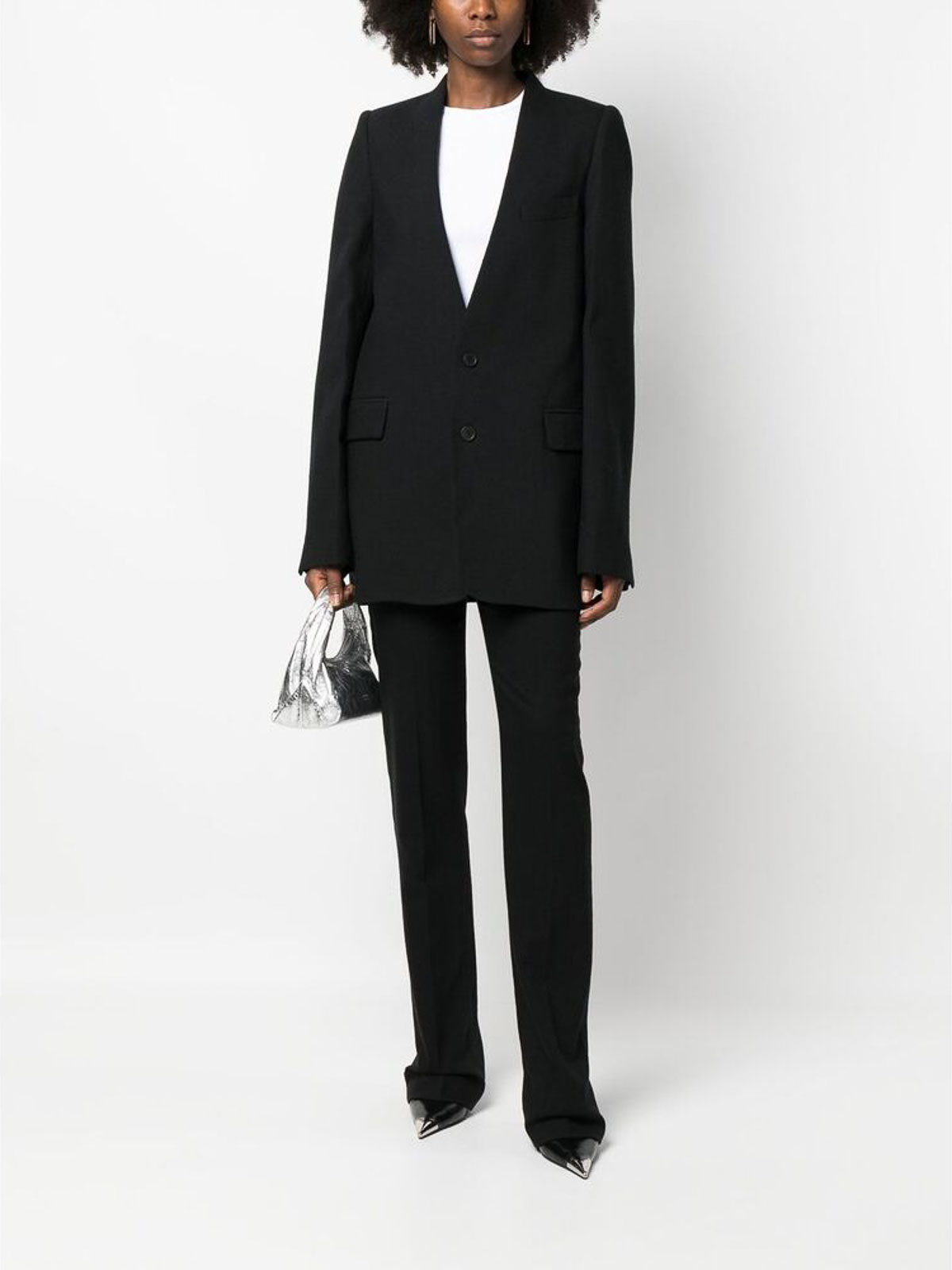 Shop Ann Demeulemeester Black Tailored-cut Trousers