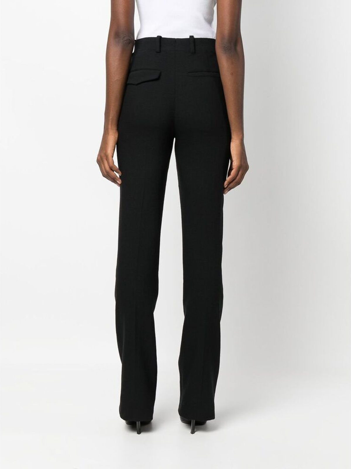 Shop Ann Demeulemeester Black Tailored-cut Trousers