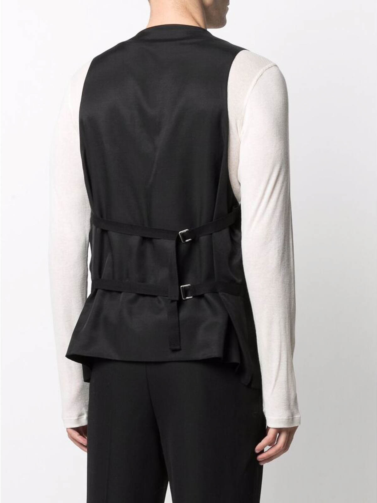 Shop Ann Demeulemeester Black Oversize Waistcoat