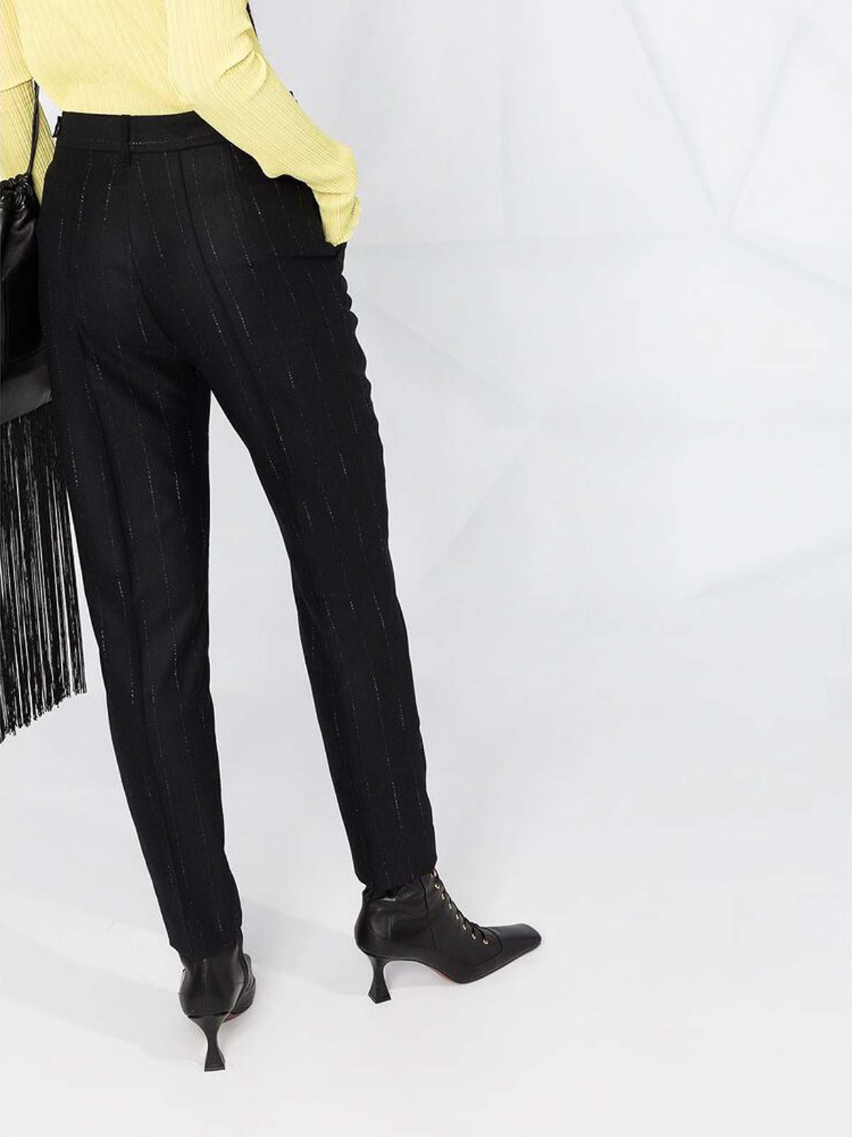 Shop Ann Demeulemeester Black Low-waist Trousers