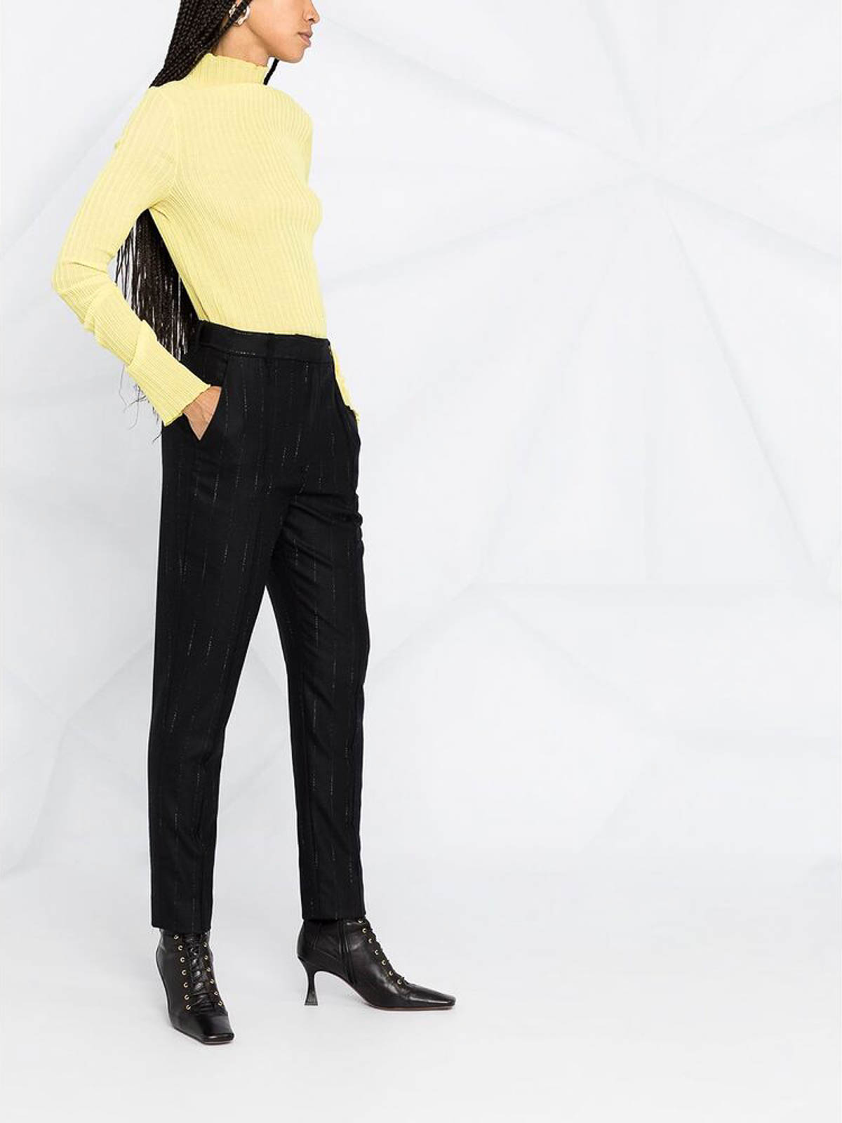 Shop Ann Demeulemeester Black Low-waist Trousers