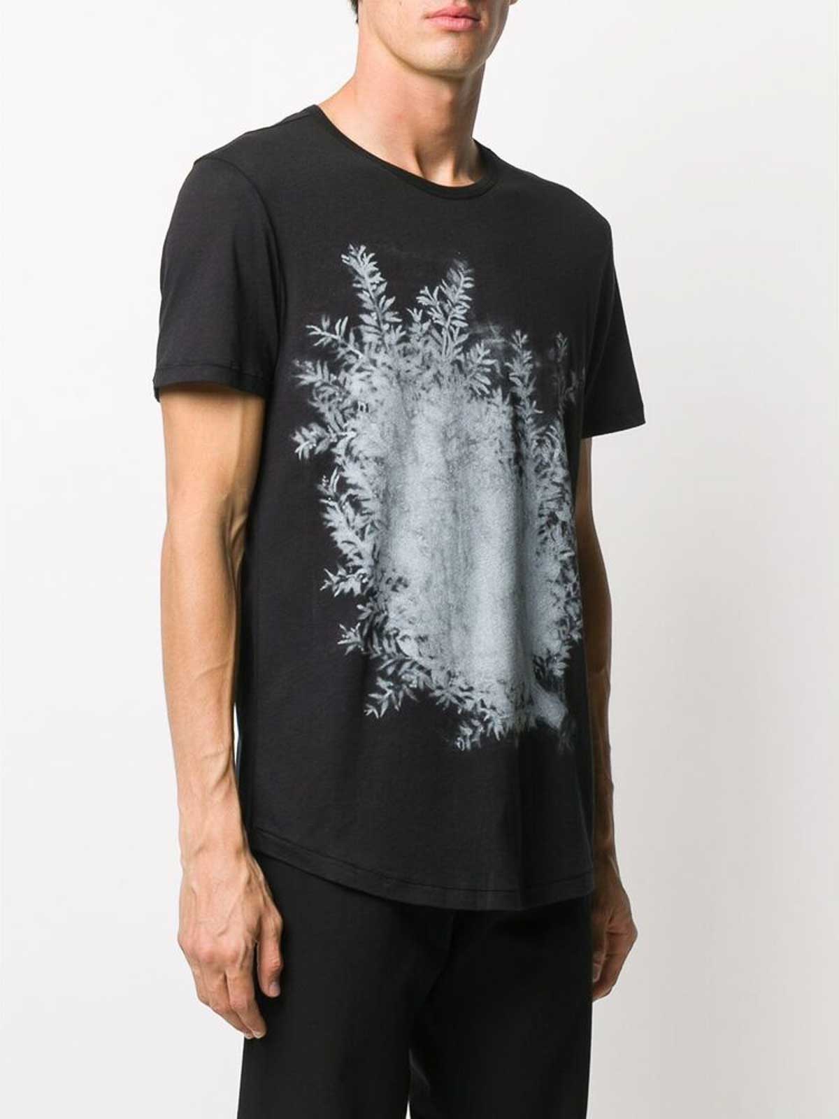 Shop Ann Demeulemeester Black Graphic-print T-shirt