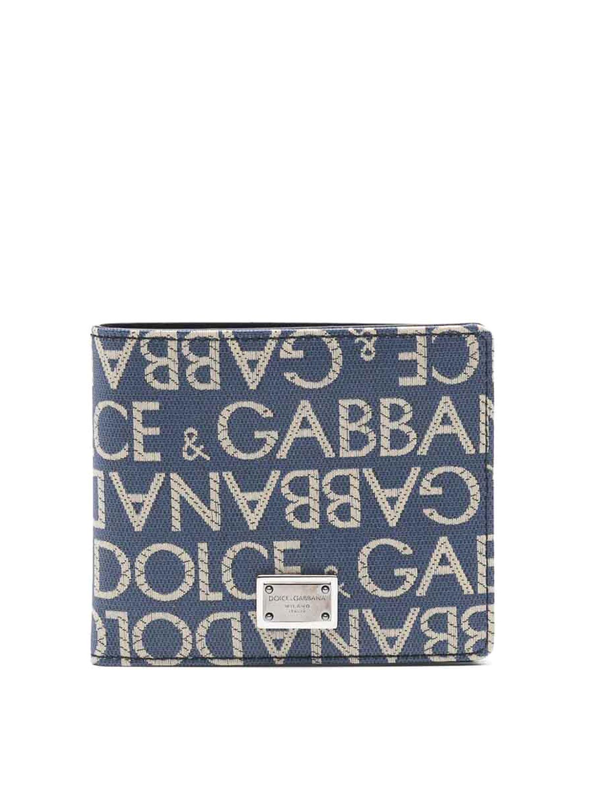 Dolce & Gabbana Jacquard-logo Wallet In Blue