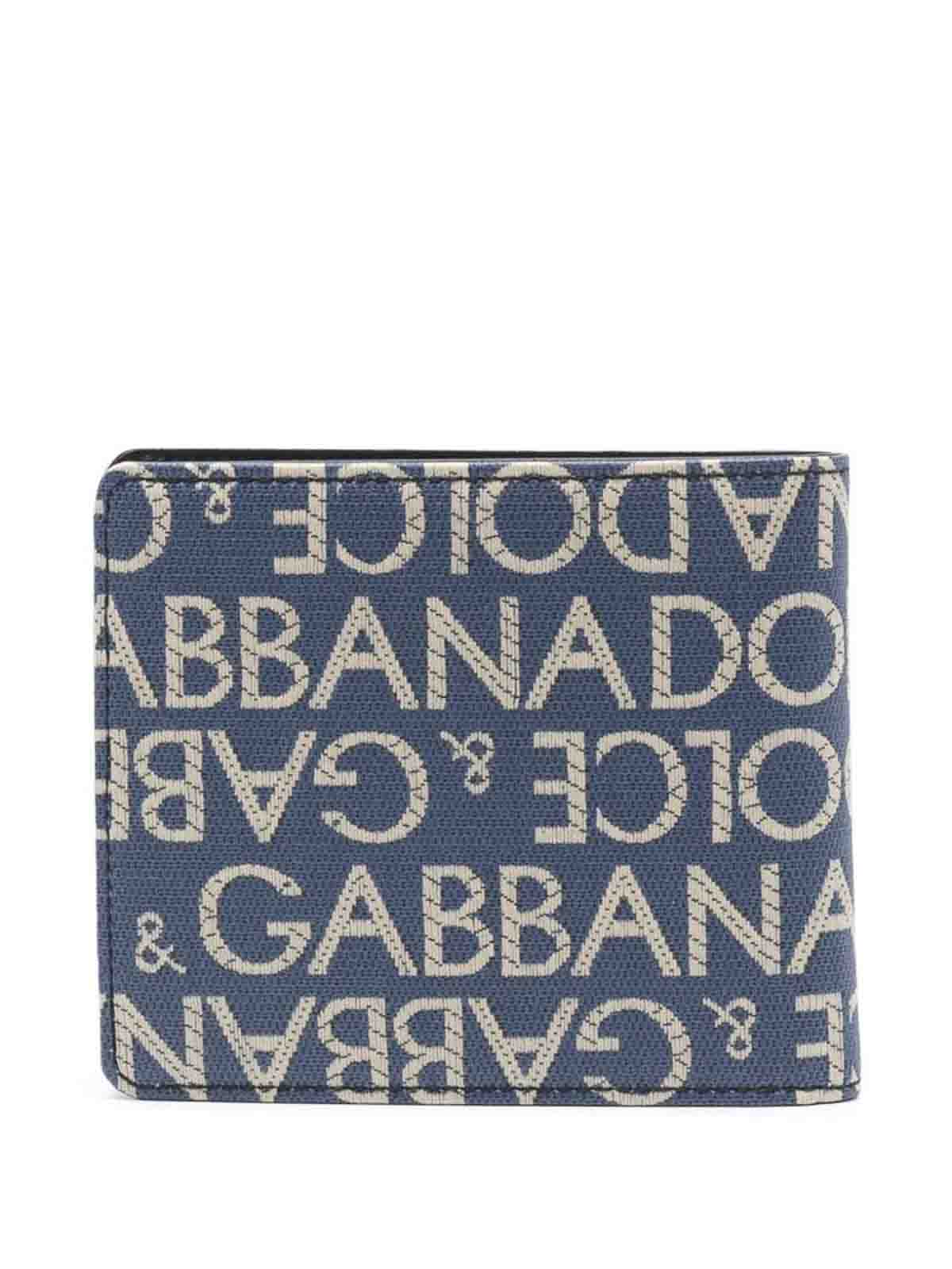 Shop Dolce & Gabbana Blue Logo-print Wallet