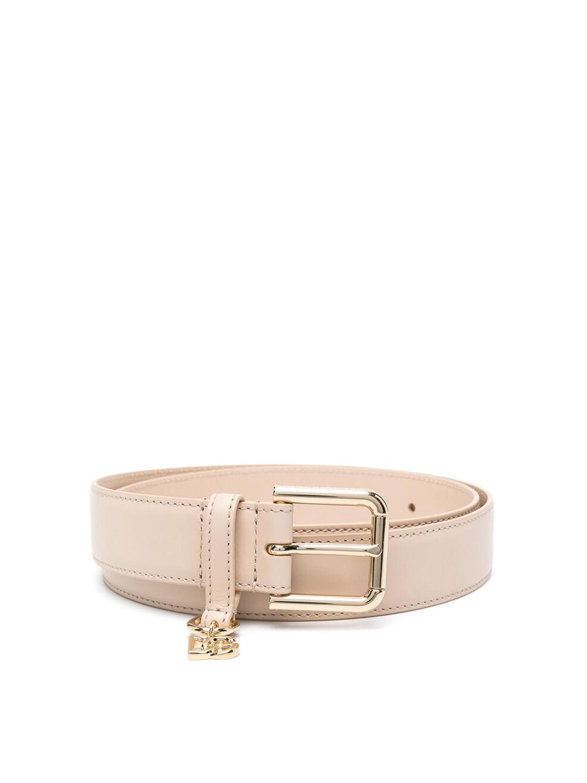 Shop Dolce & Gabbana Blush Beige Logo Belt In Pink
