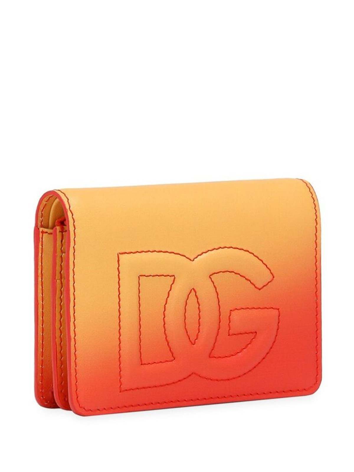 Shop Dolce & Gabbana Burnt Orange Fold Wallet
