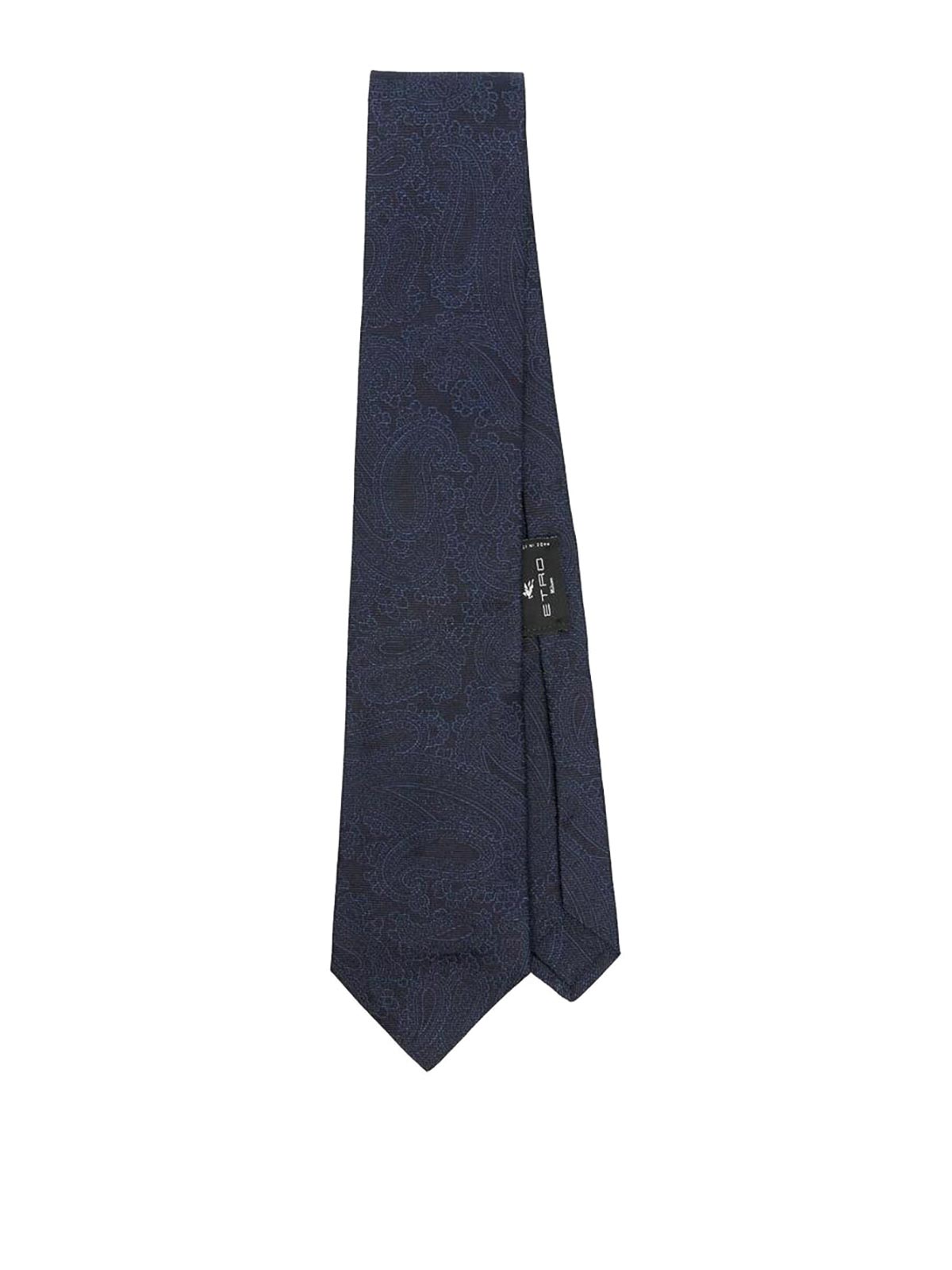 Shop Etro Navy Patterned Jacquard Tie In Blue