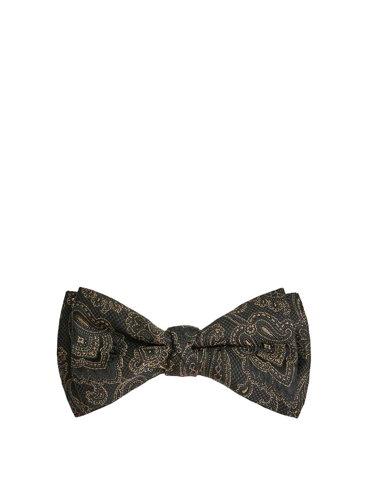 Etro Paisley-print Silk-blend Bow Tie In Black