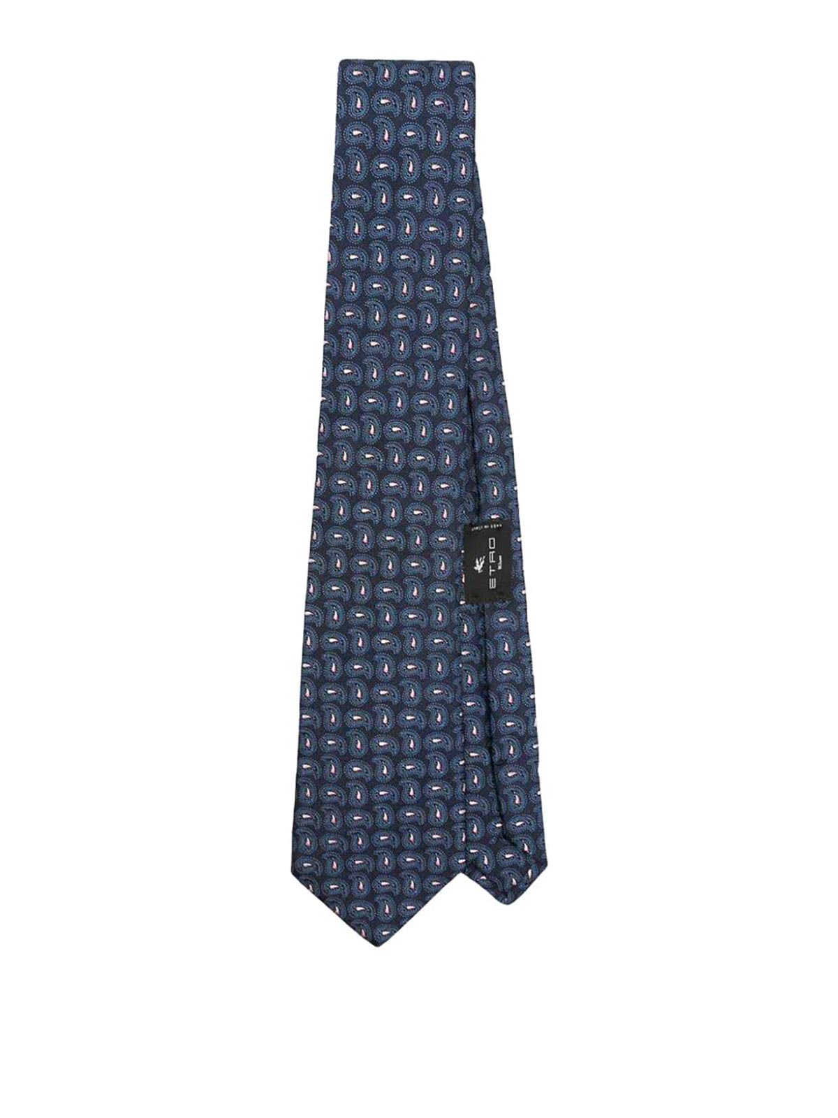 Shop Etro Navy Multicolour Paisley Tie In Blue