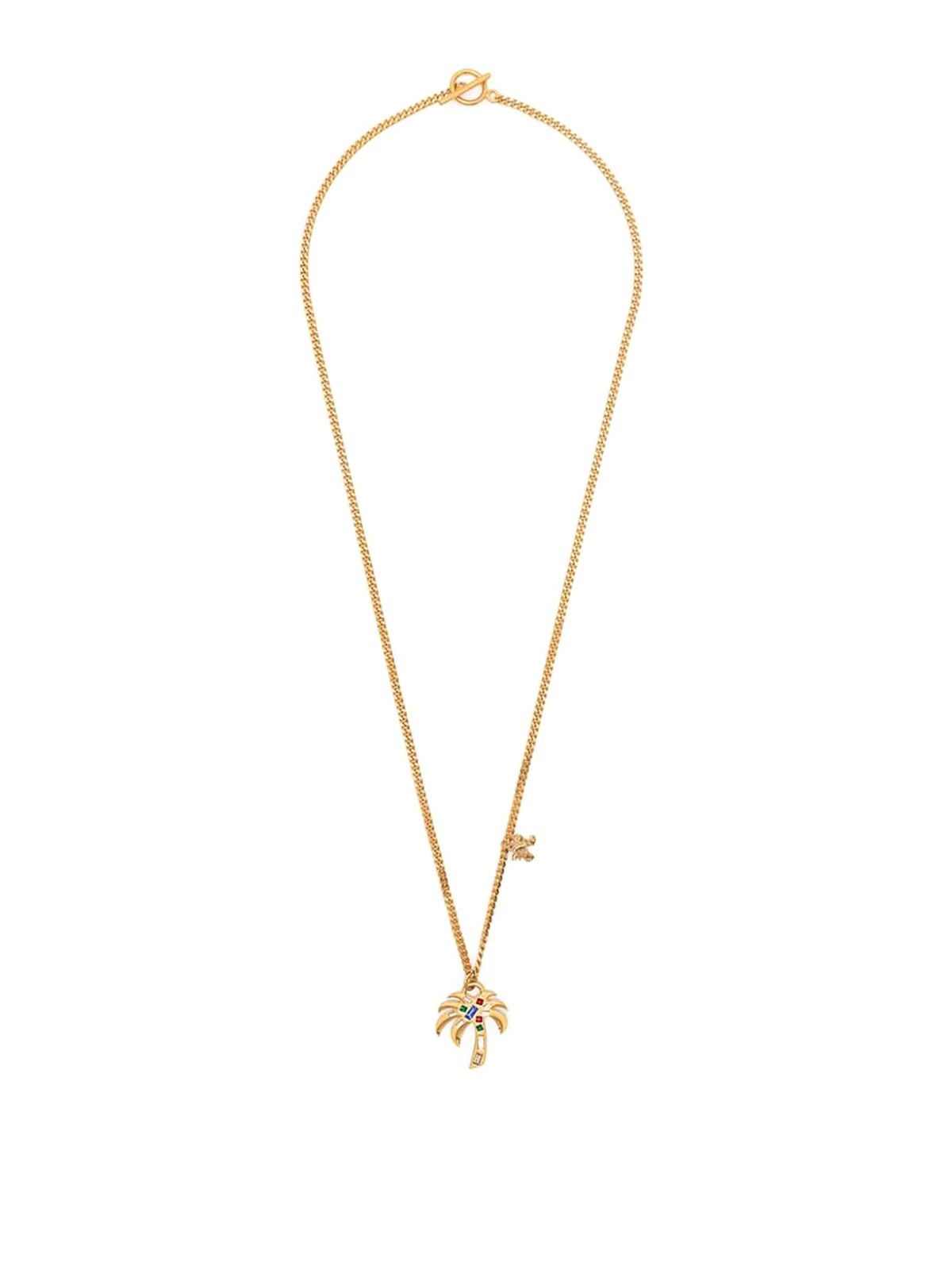 Palm Angels Gold-tone palm charm necklace | PMOB103R24MAT0017684