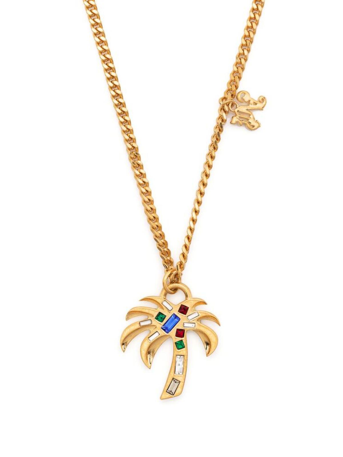 Palm Angels Gold-tone palm charm necklace | PMOB103R24MAT0017684