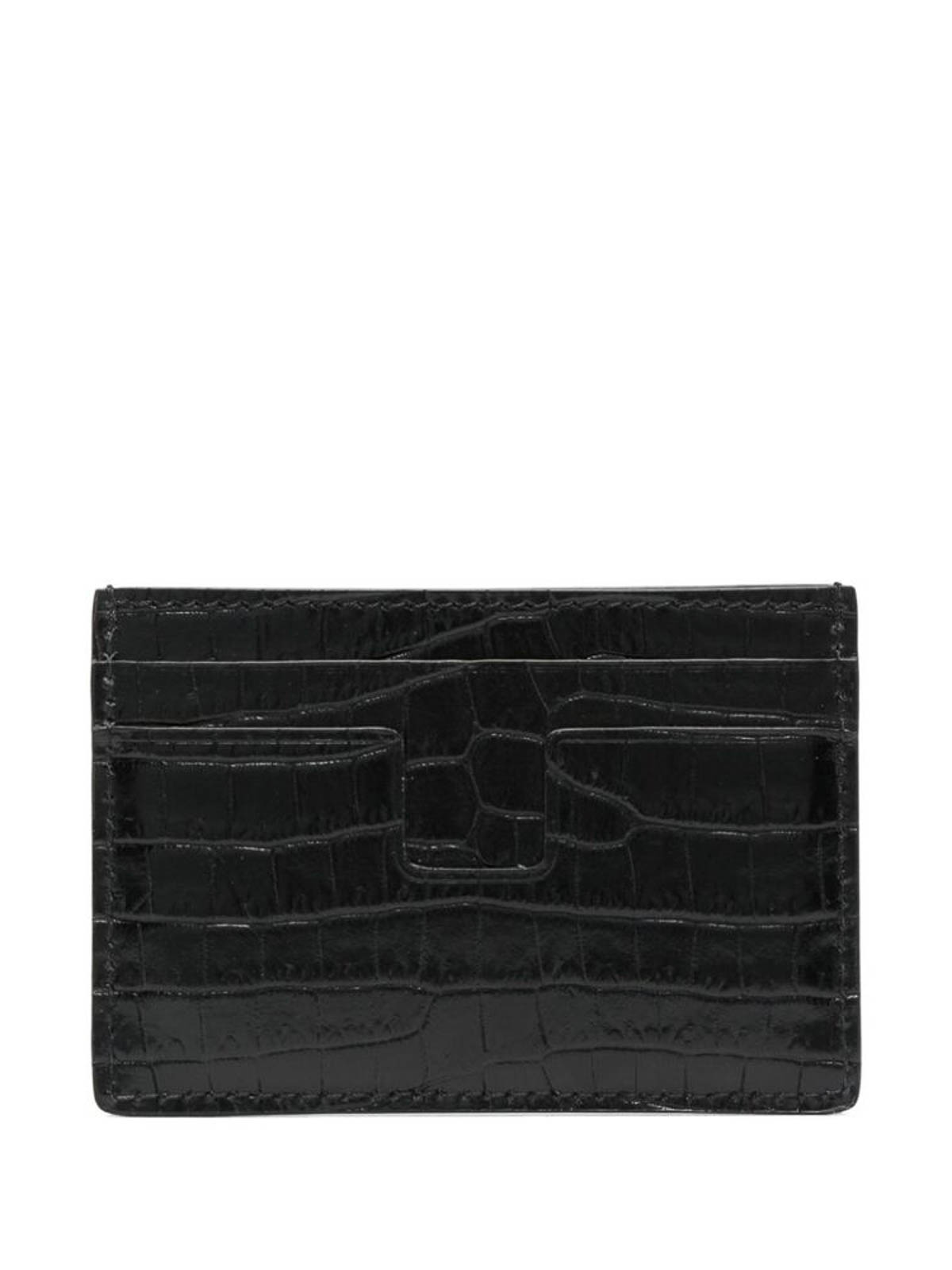 Shop Tom Ford Black Embossed Logo Wallet