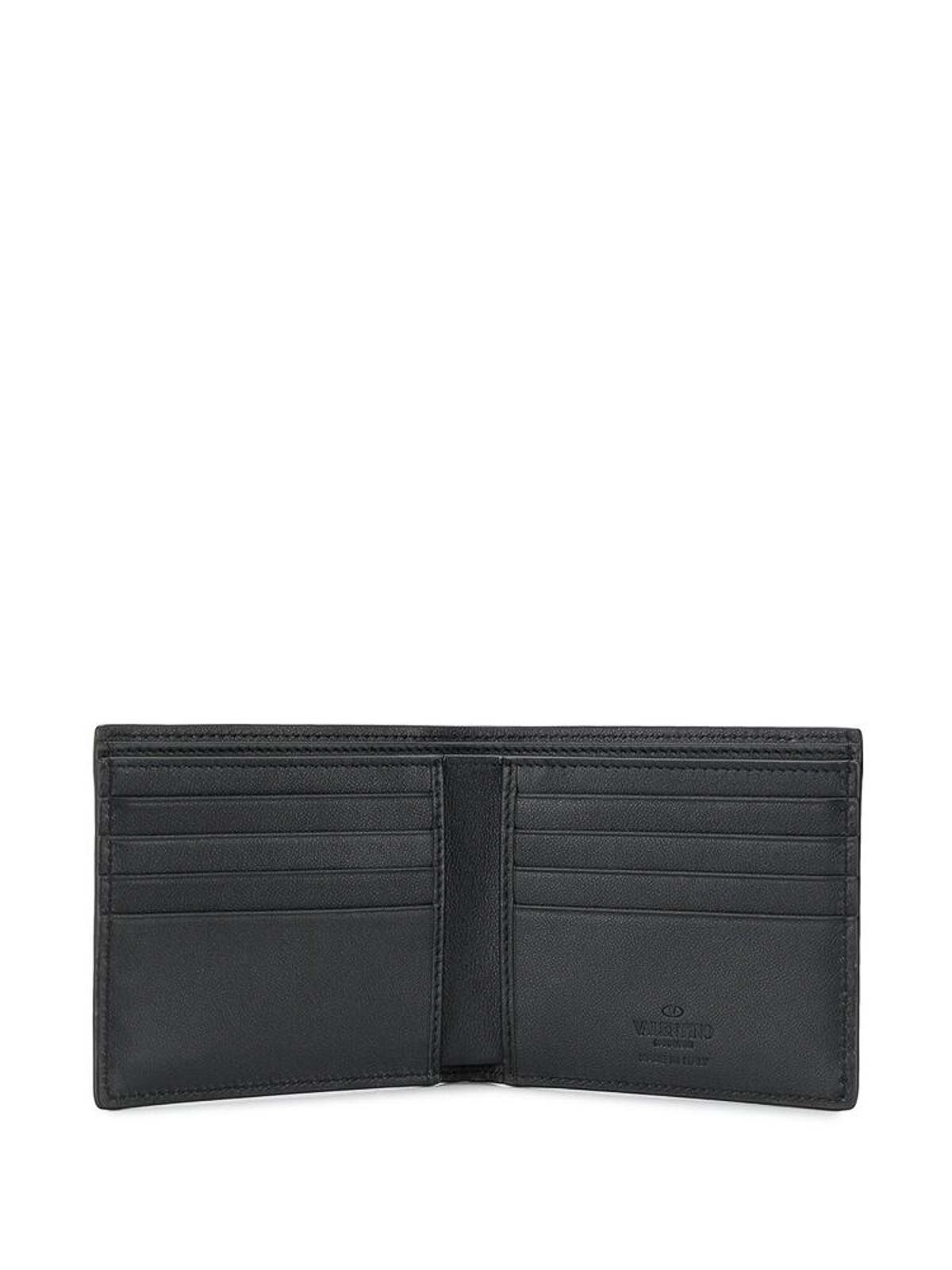 Shop Valentino Vlogo Bi-fold Wallet In Black