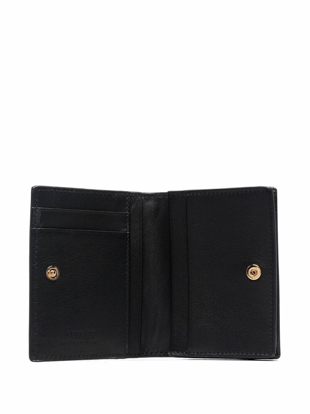 Shop Versace Black Medusa Charm Wallet