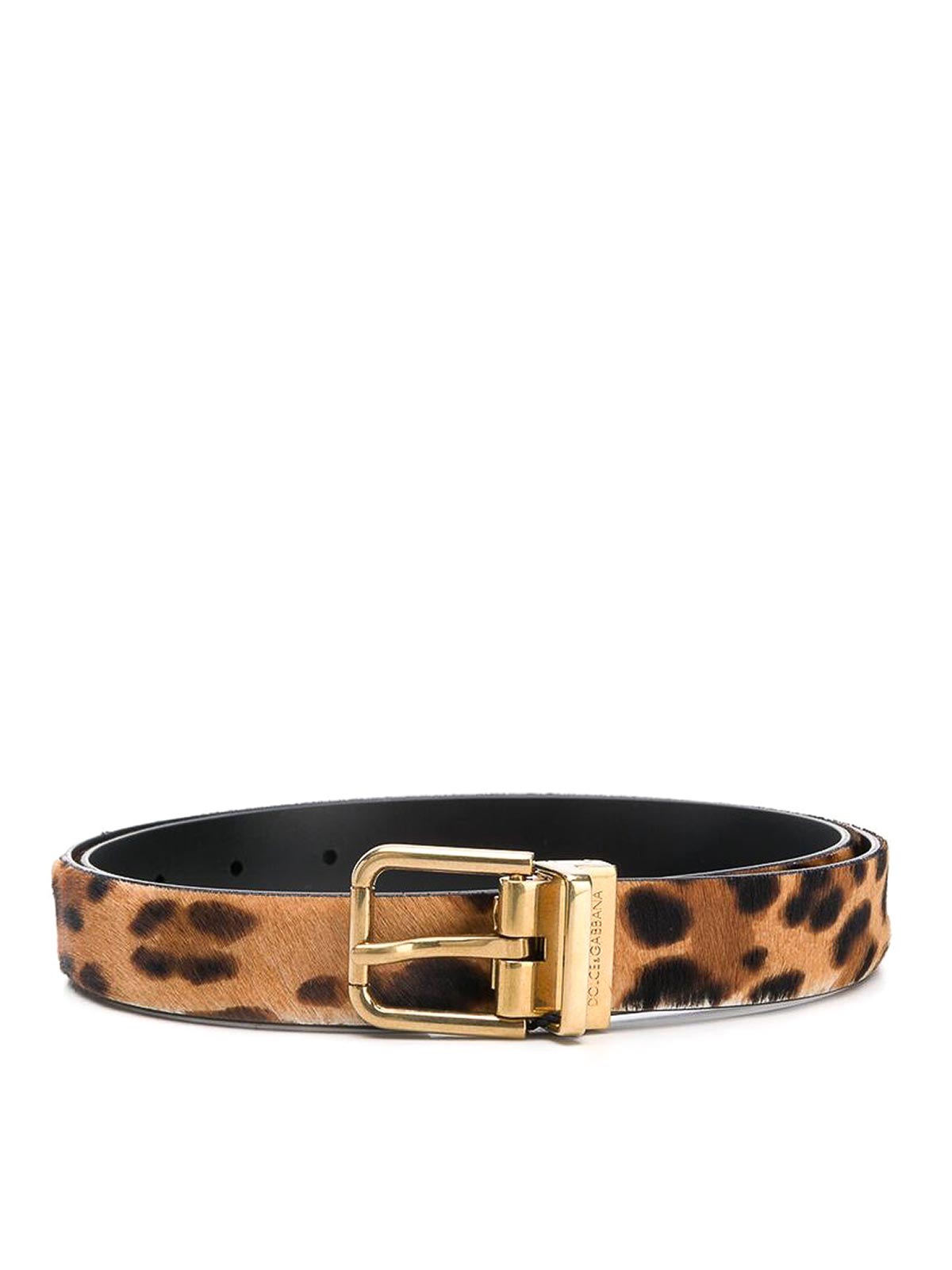 Dolce & Gabbana Leopard Print Belt In Light Pink