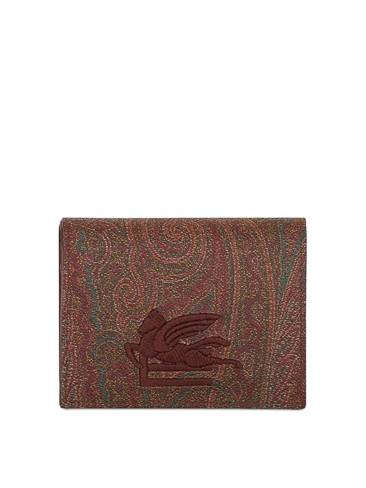 Etro Paisley-print Bi-fold Cardholder In Red
