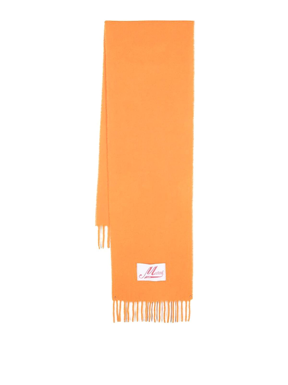 Marni Orange Wool-blend Scarf