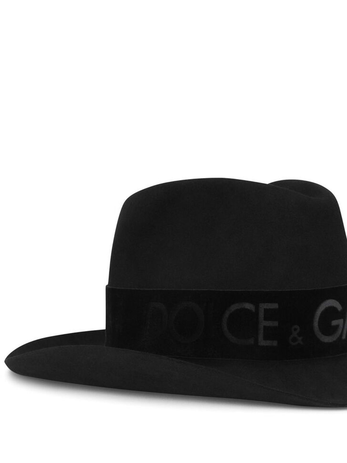 Shop Dolce & Gabbana Dg Logo Felt Fedora Black Cap