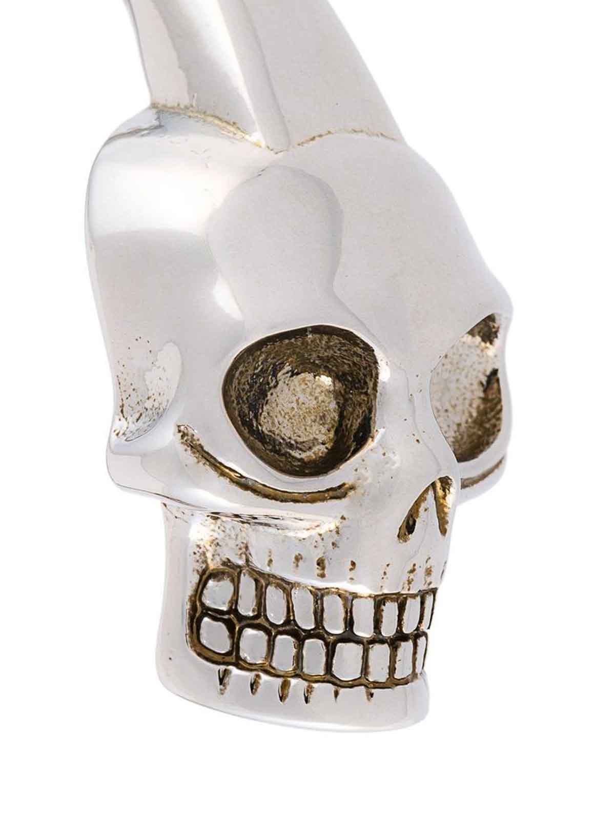 Alexander Mcqueen Silver-tone twin skull bracelet|388039J160Y0911