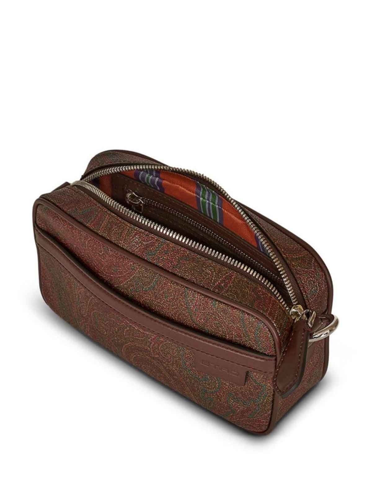 Shop Etro Terracotta Paisley Jacquard Bag In Brown