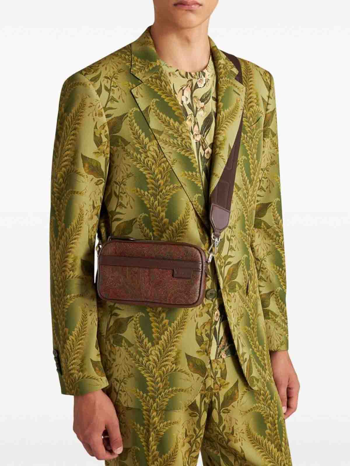 Shop Etro Terracotta Paisley Jacquard Bag In Brown