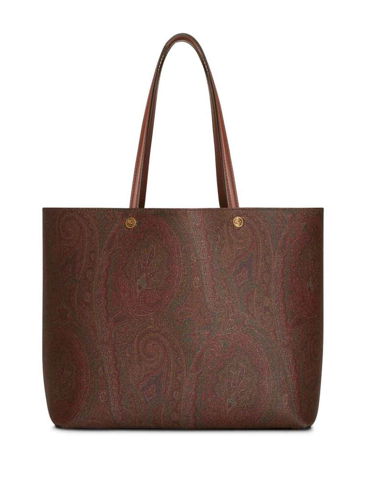 Shop Etro Chocolate Paisley Print Bag In Brown
