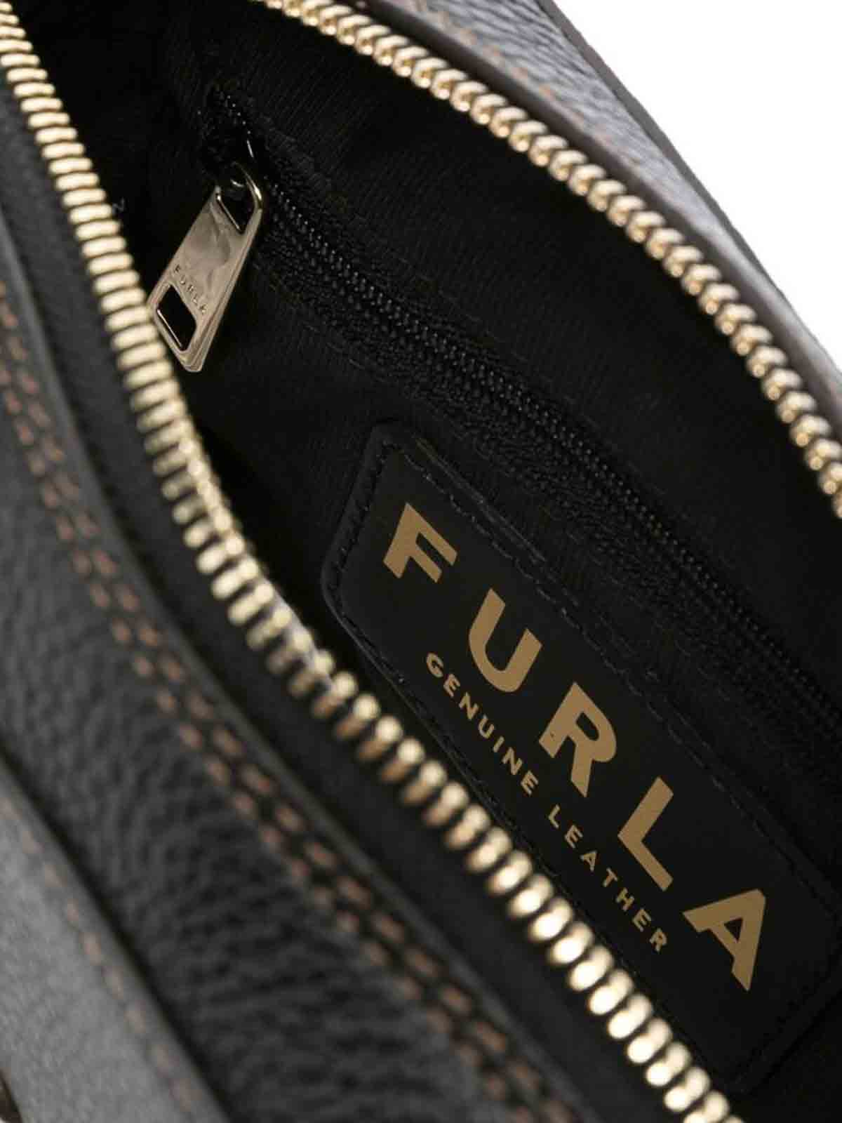 Shop Furla Black Primula Crossbody Bag