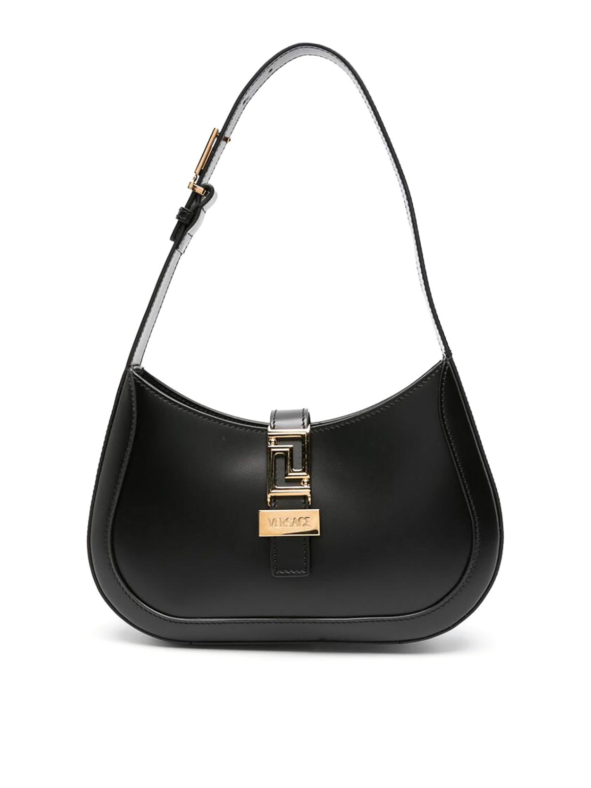 Shop Versace La Greca Bag In Black