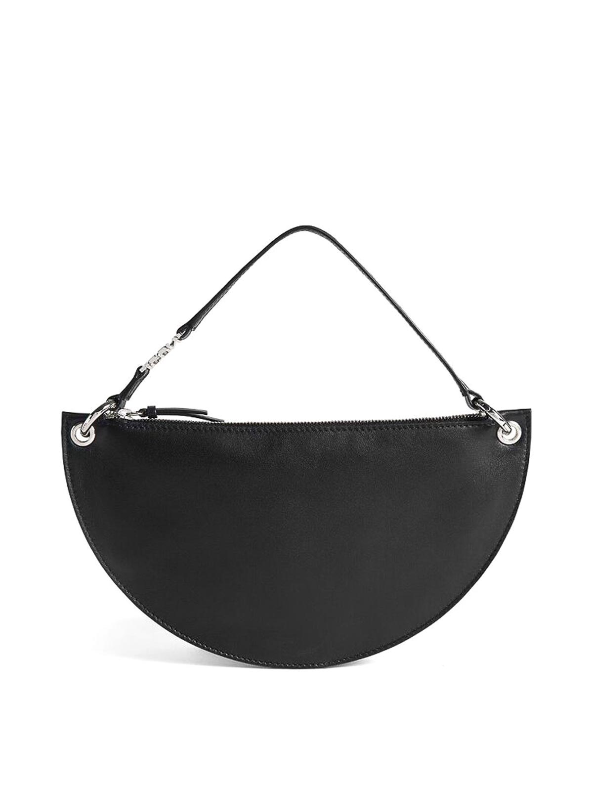 Dsquared2 Curved Leather Tote Bag In Black