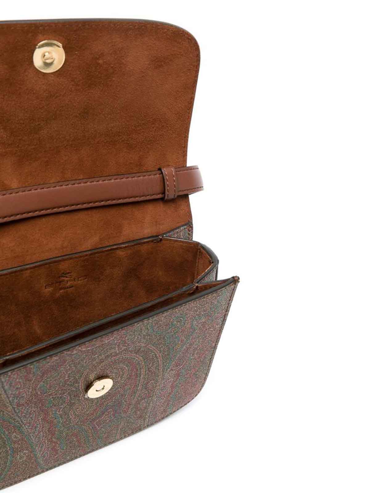 Shop Etro Paisley-print Crossbody Bag In Brown