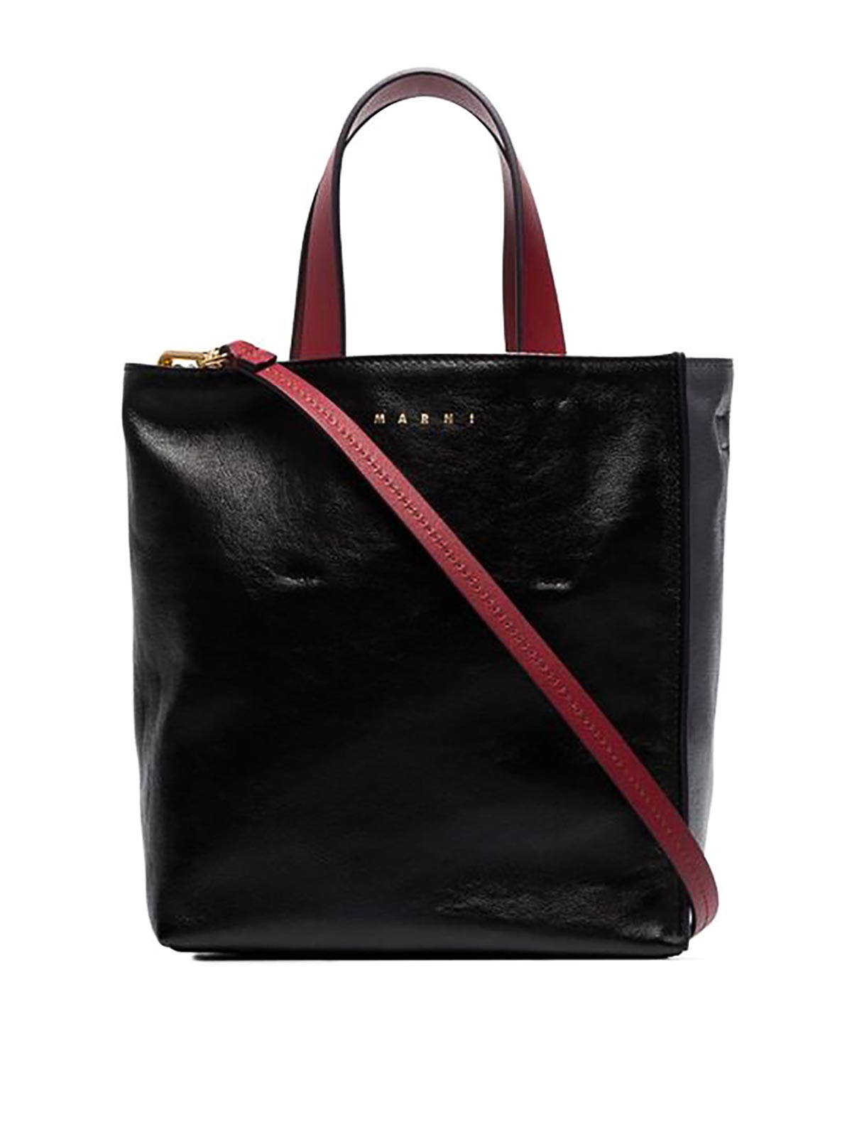 Shop Marni 's Logo Patch Tote Bag In Black