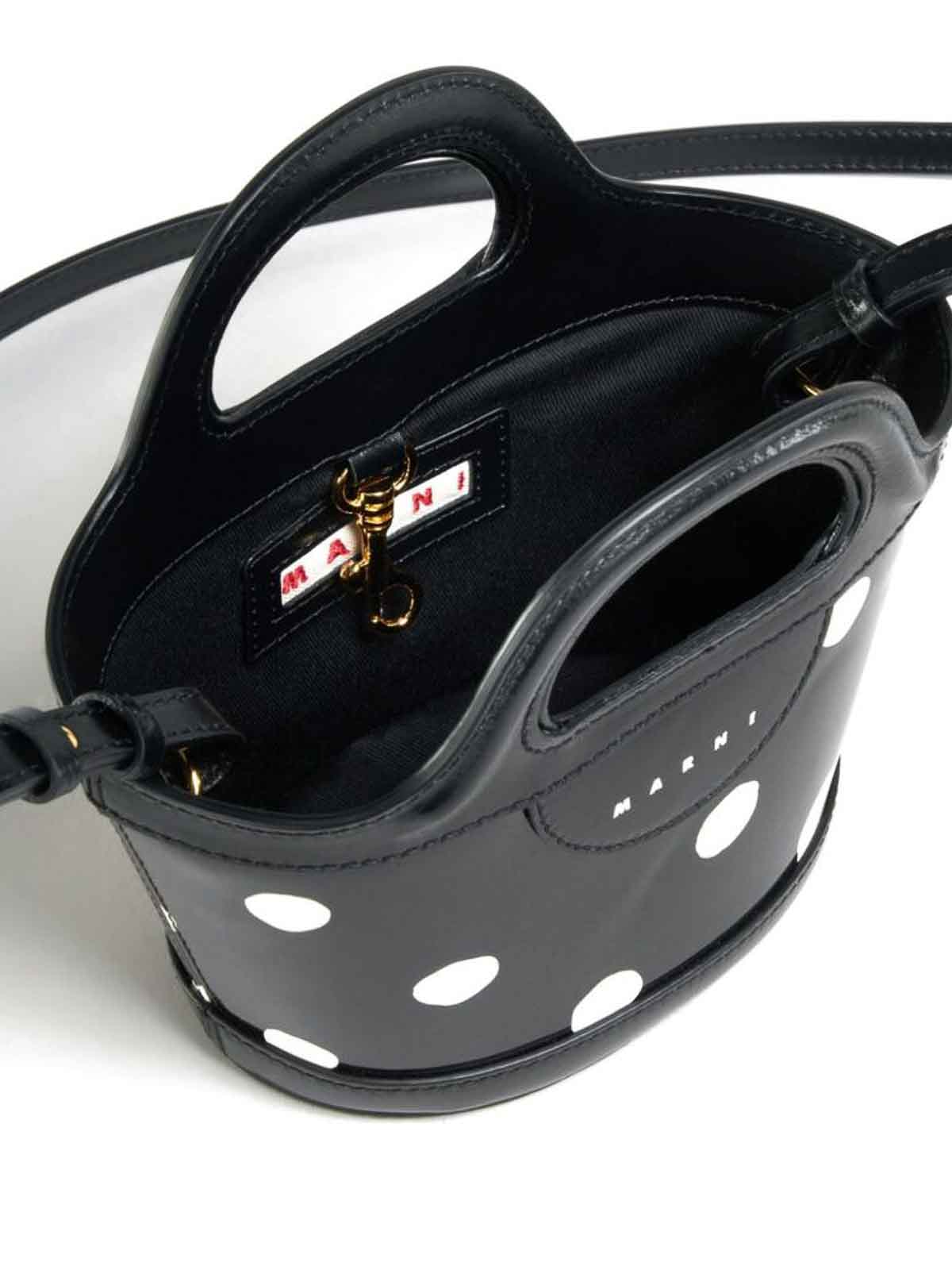 マルニ コットンPolka Dotフ―ディー ブラック Marni Black polka dot tote bag - Black | P6048BMMP0096U1ZO230