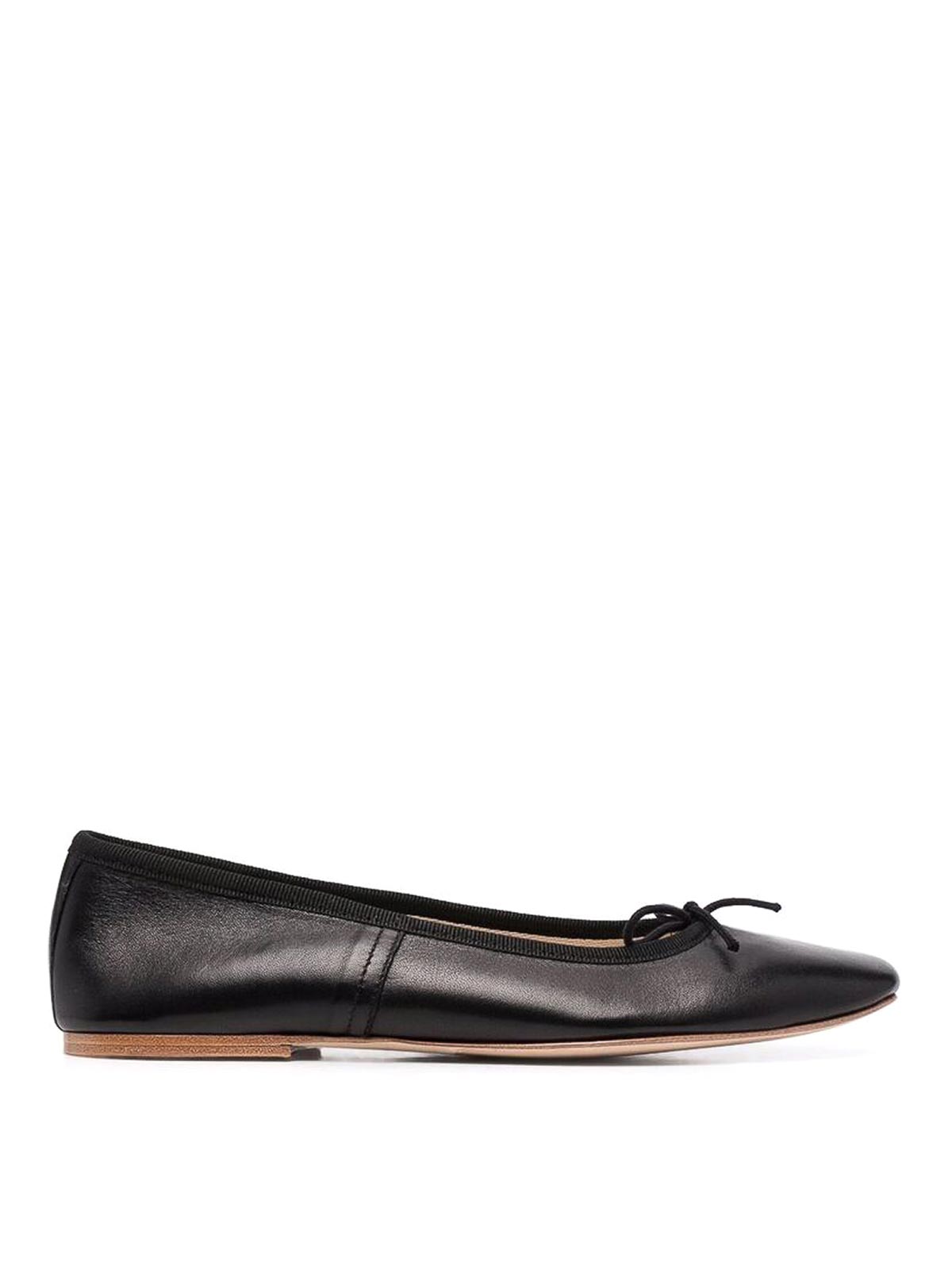 Shop Apc Black Ballerina Shoes With Bow Detailing