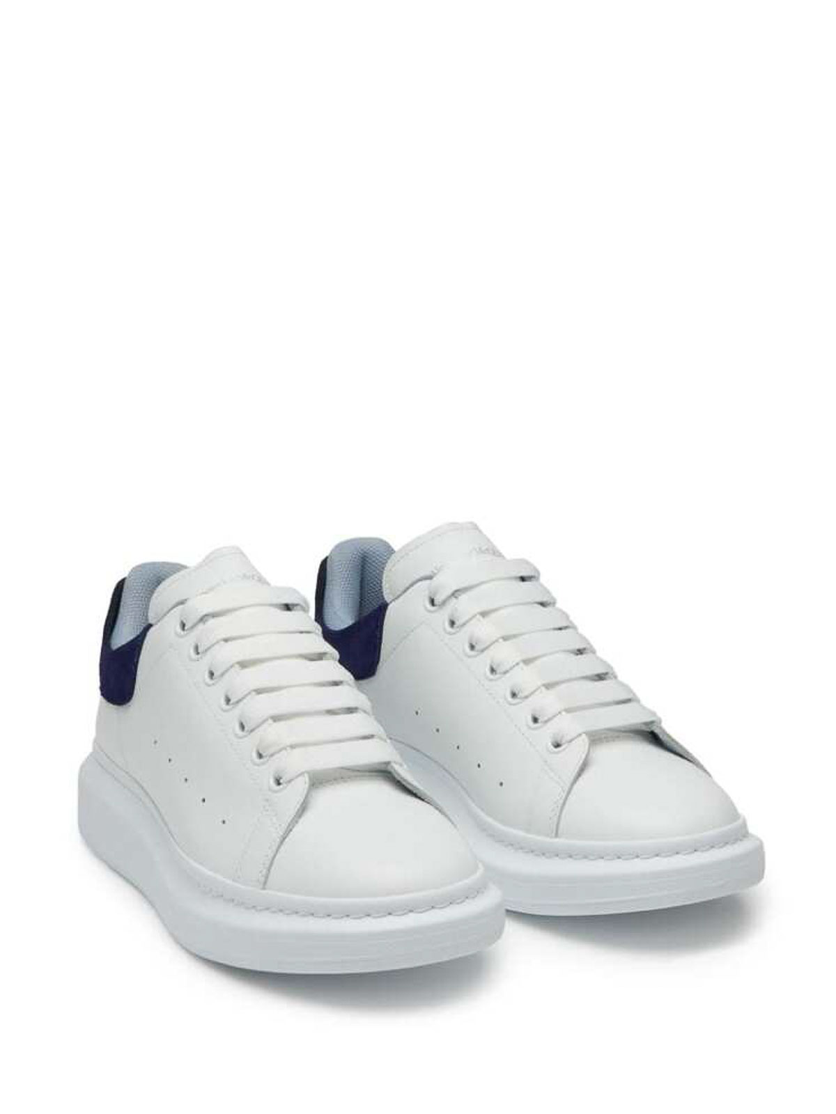 Shop Alexander Mcqueen Leather Sneakers In White