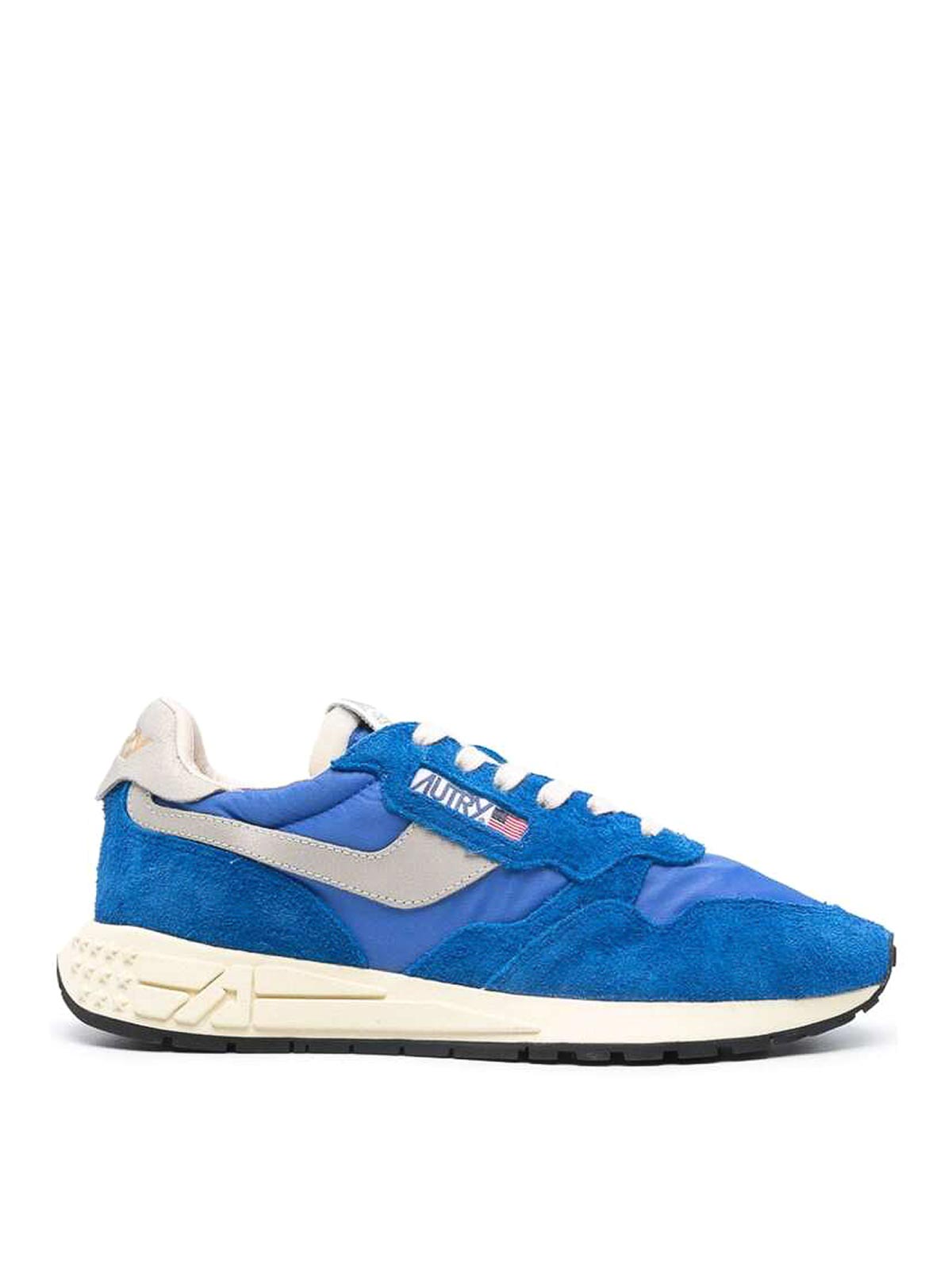 Shop Autry Pannelled Sneakers In Blue