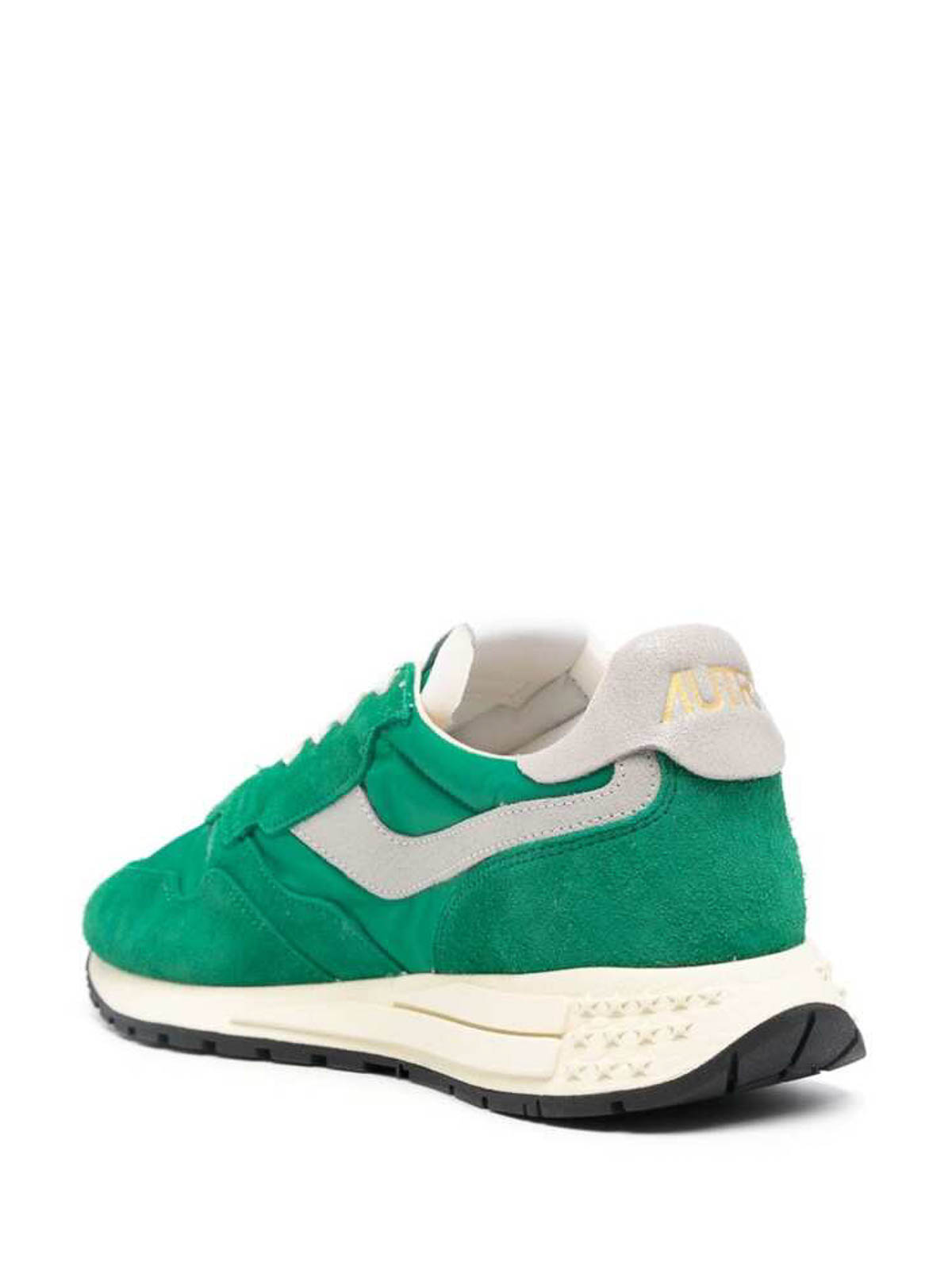 Shop Autry Pannelled Sneakers In Green
