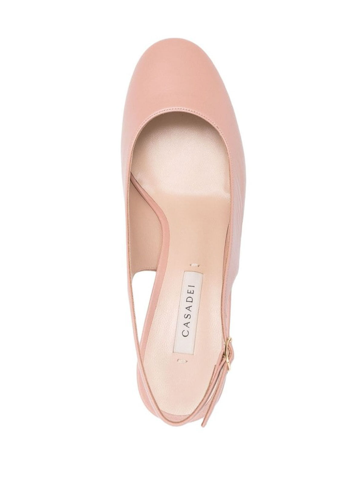 Shop Casadei Light Pink Mid Sculpted Slingback Strap Shoes In Nude & Neutrals