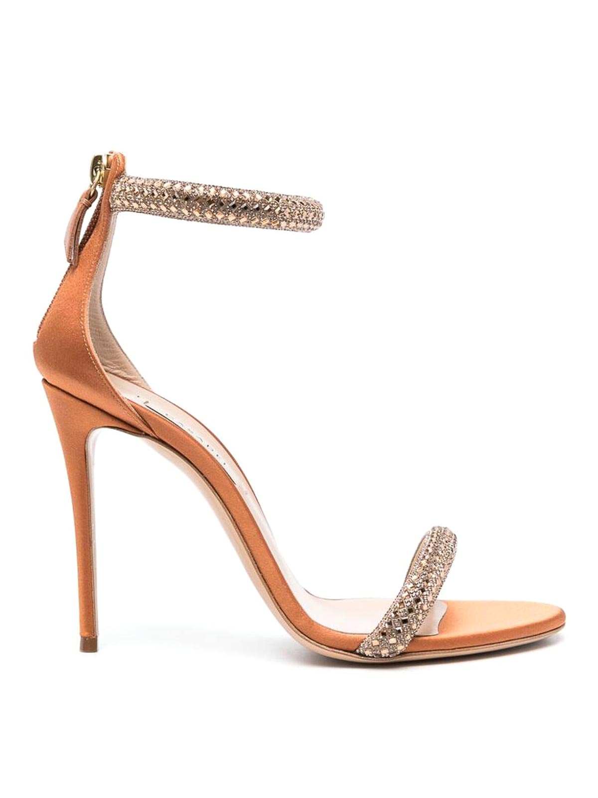 Shop Casadei Sandals With Double-strap In Orange