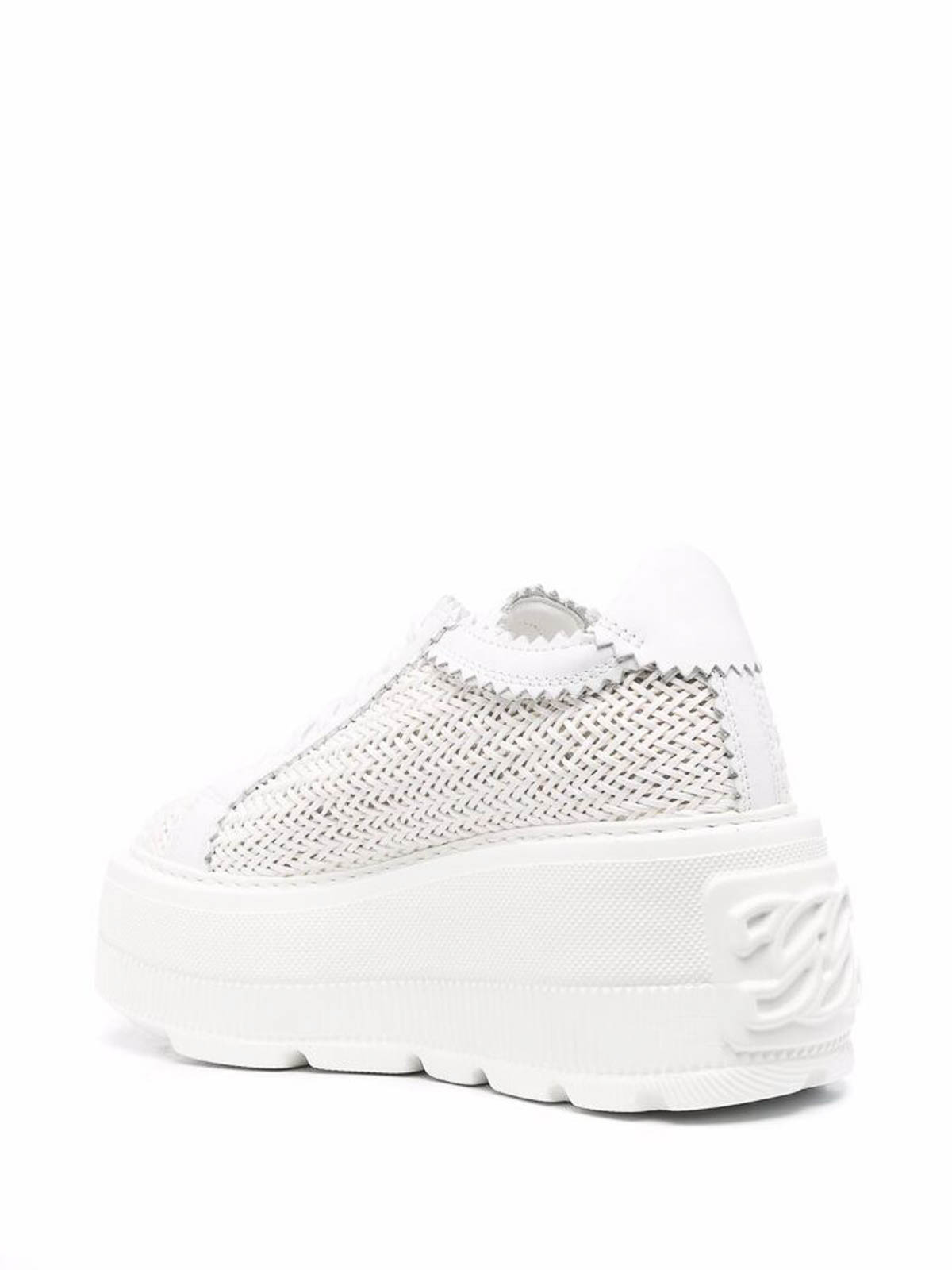Shop Casadei White Low-top Sneakers With Interwoven Design