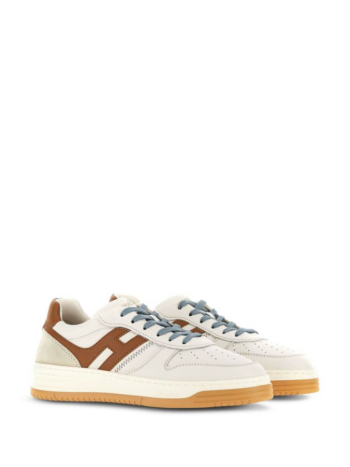 Shop Hogan H Low-top Sneakers In Cream White Brown