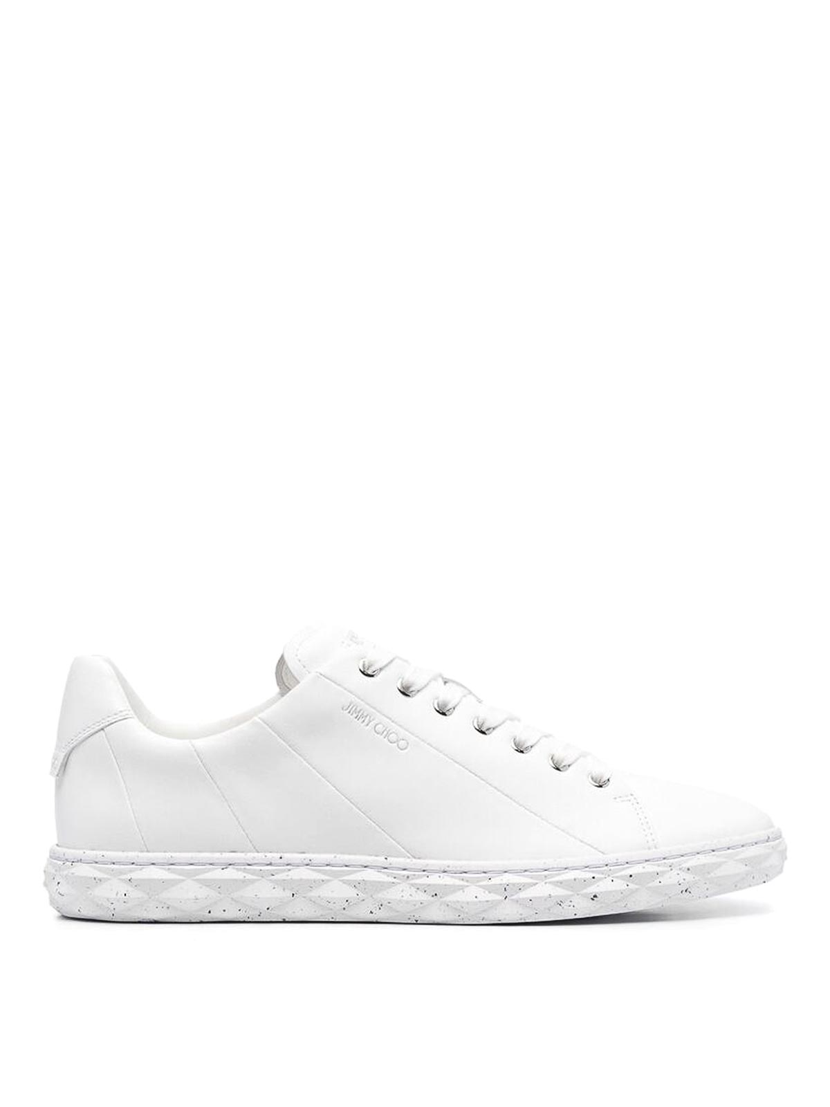 Shop Jimmy Choo Diamond Light Lace-up Sneakers In White