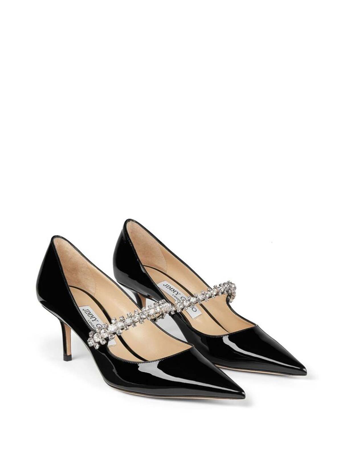 JIMMY CHOO ブラックパンプス Black Patent Leather Pointed-Toe Pumps with JC Emblem | LOVE 100