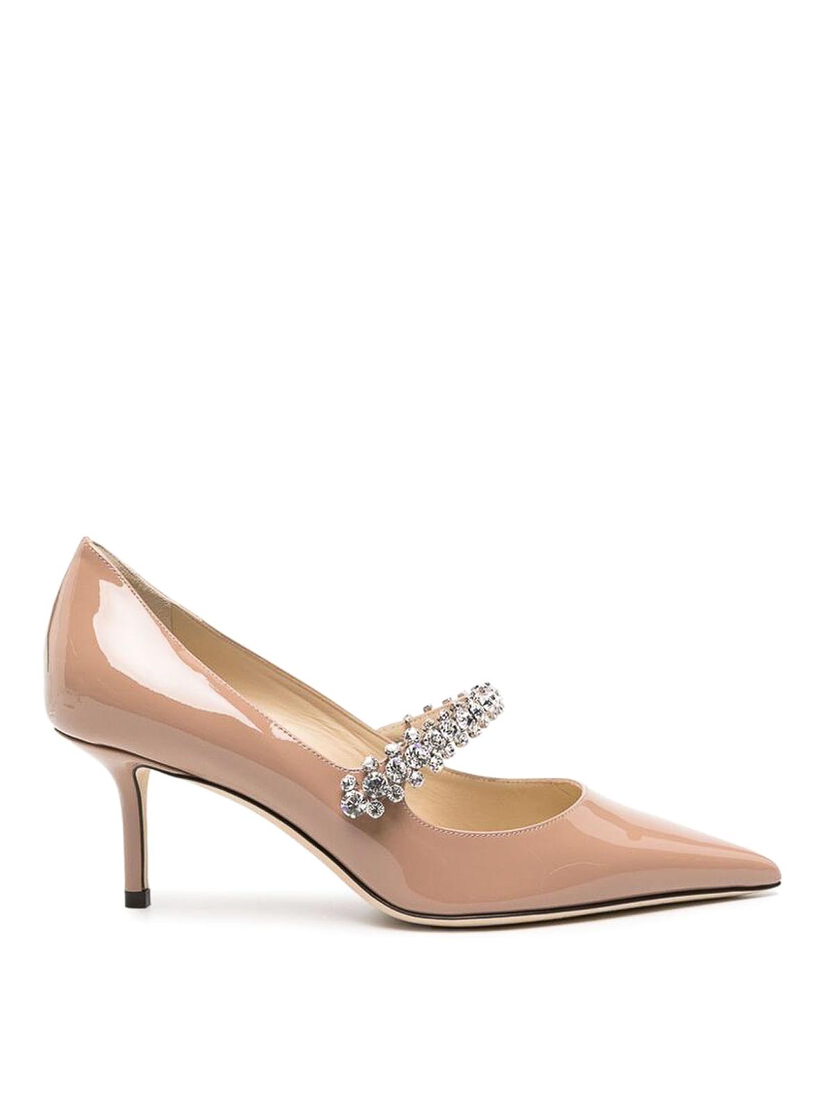 Shop Jimmy Choo Powder Pink Finish Embellishment Slip-on In Nude & Neutrals