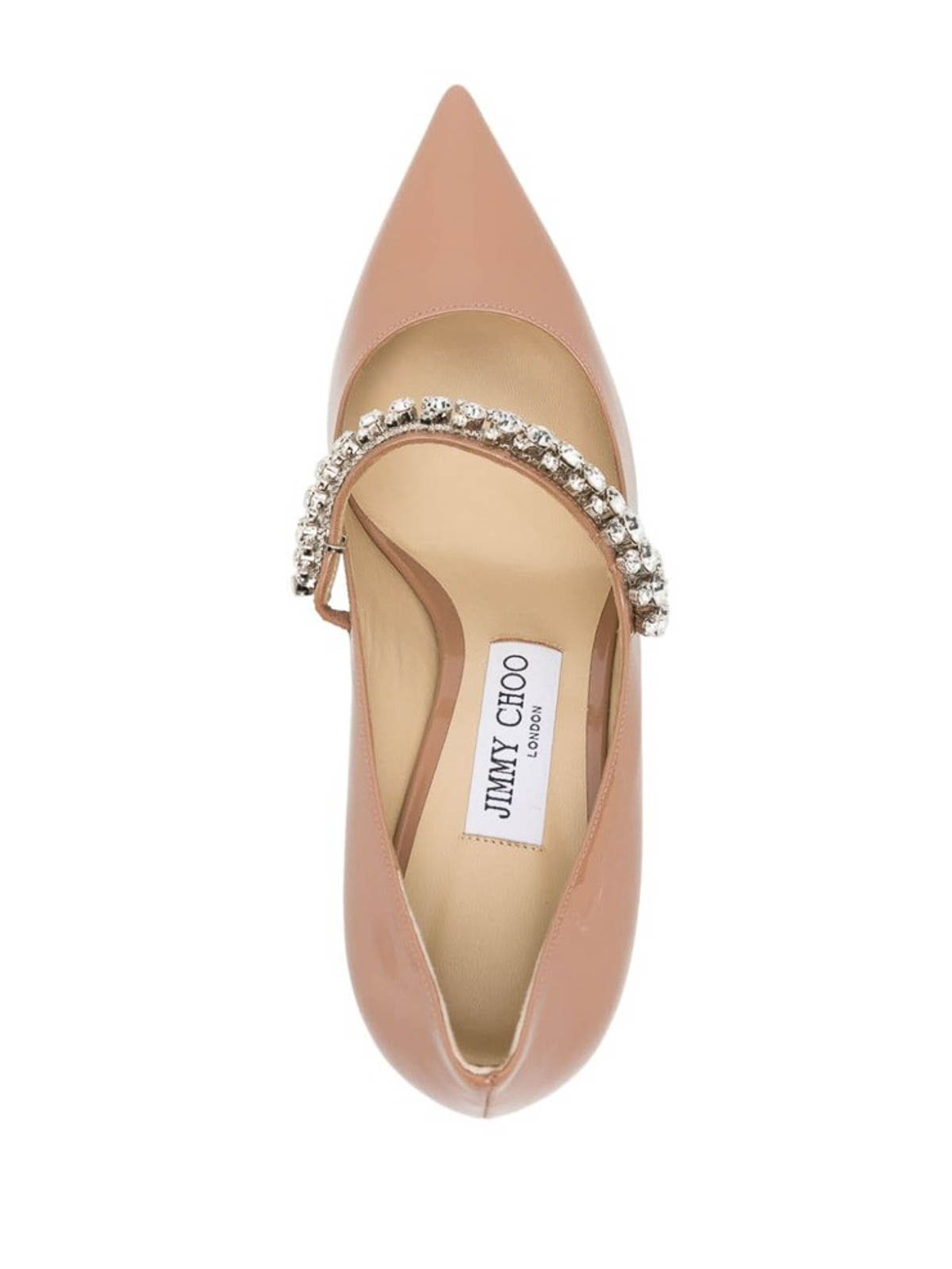 Shop Jimmy Choo Powder Pink Finish Embellishment Slip-on In Nude & Neutrals