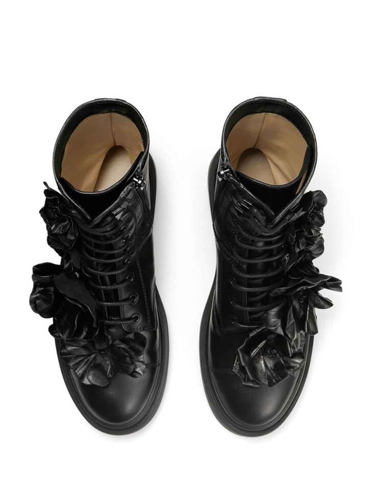 Shop Jimmy Choo Black Faux-flower Boots