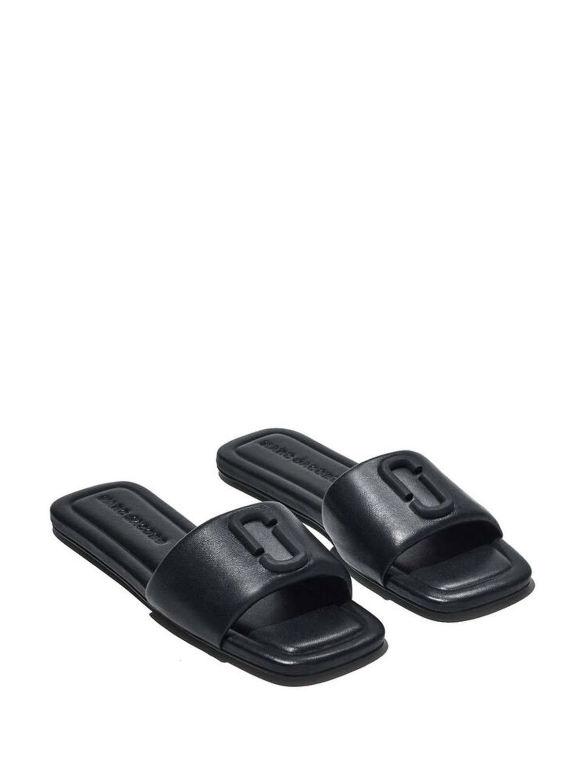Shop Marc Jacobs Logo Sandals In Black