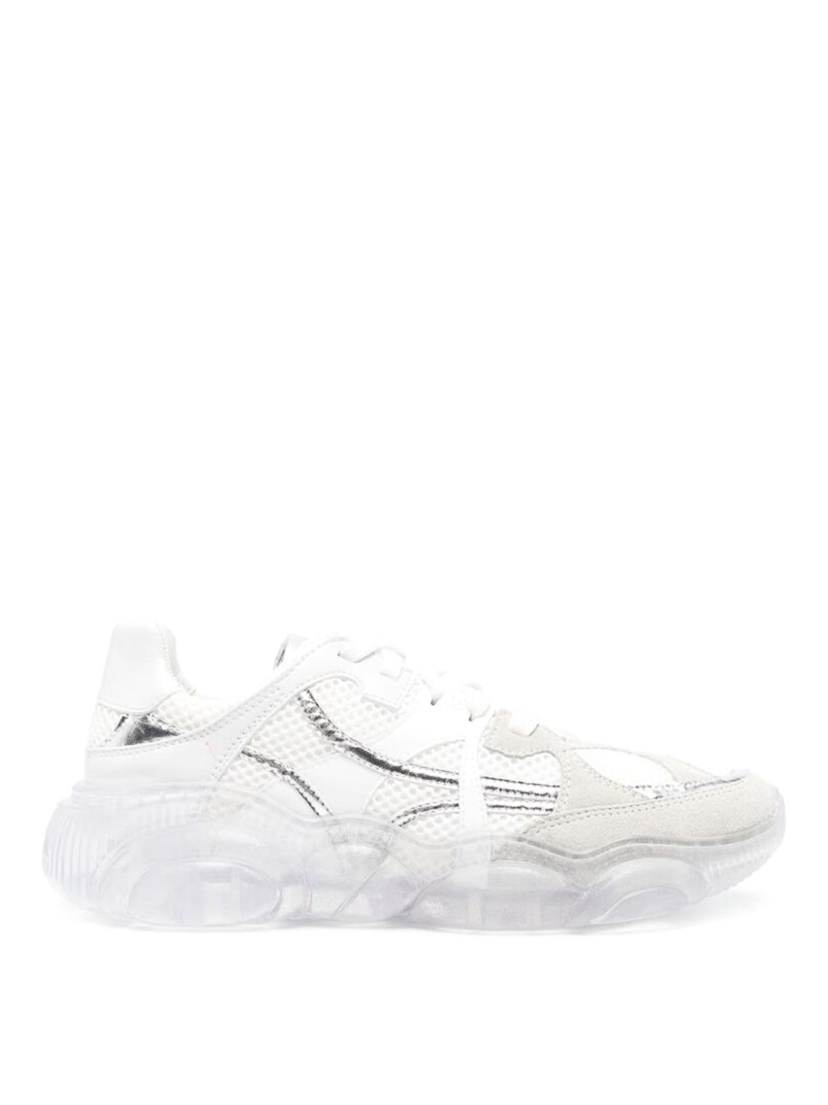 Shop Moschino Panelled Chunky  Sneakers In White